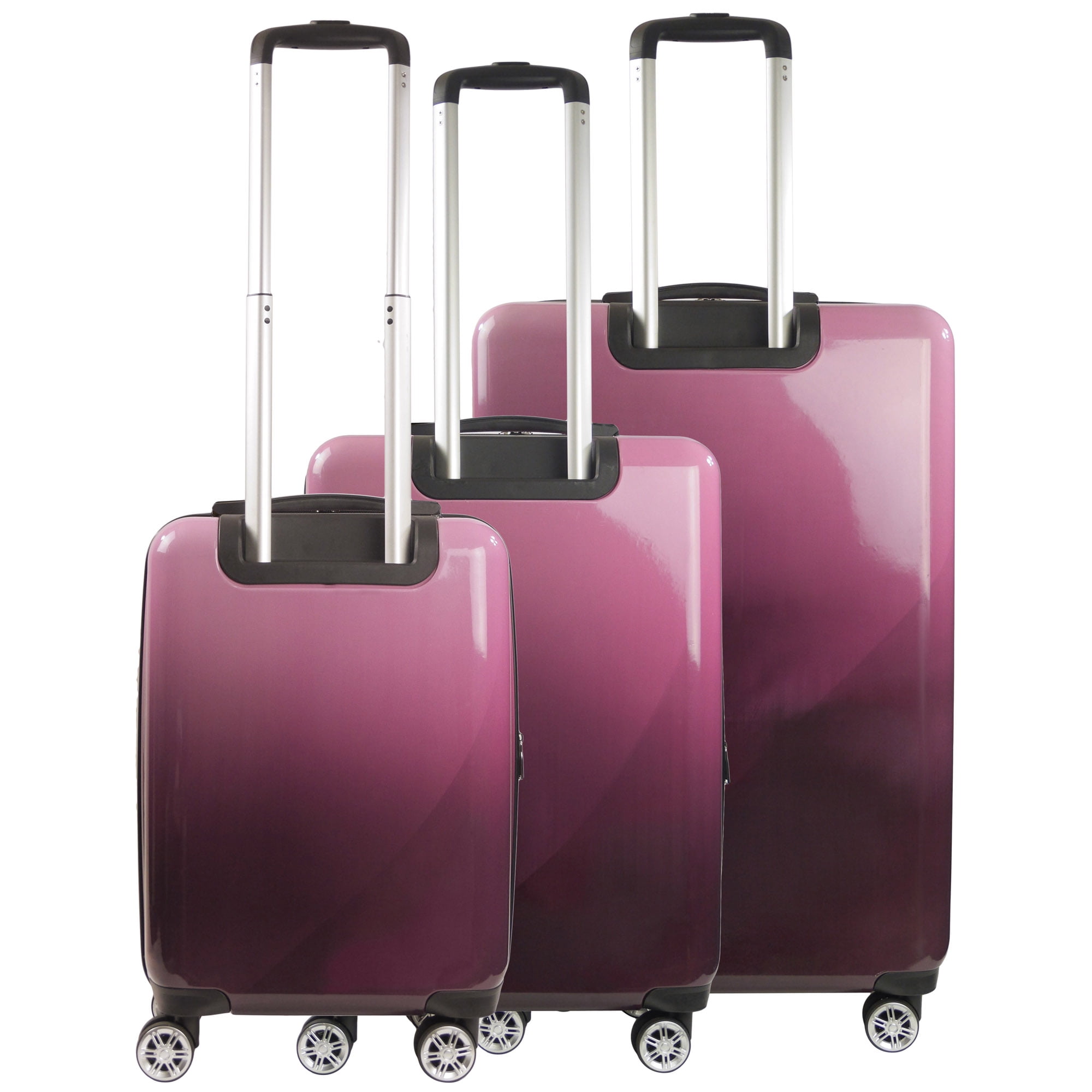 3 Piece Set Impulse Rolling Luggage, Ombre Hardshell Suitcase with Spinner Wheels, 22, 26 and 31 Inch, Pink - Image 3
