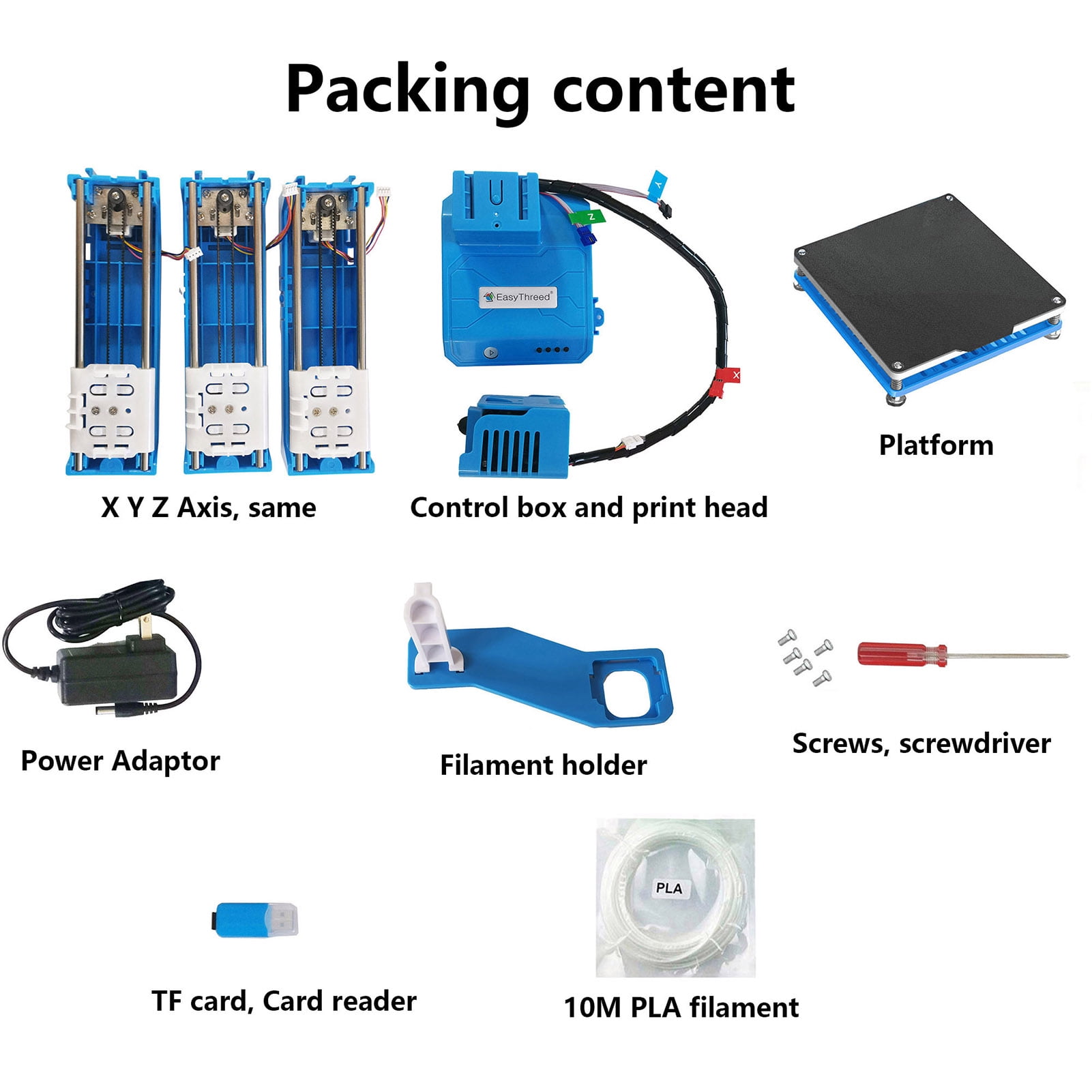 EasyThreed K9 3D Printer , Desktop Printing Machine 100x100x100mm Print Size ,Blue - Image 5