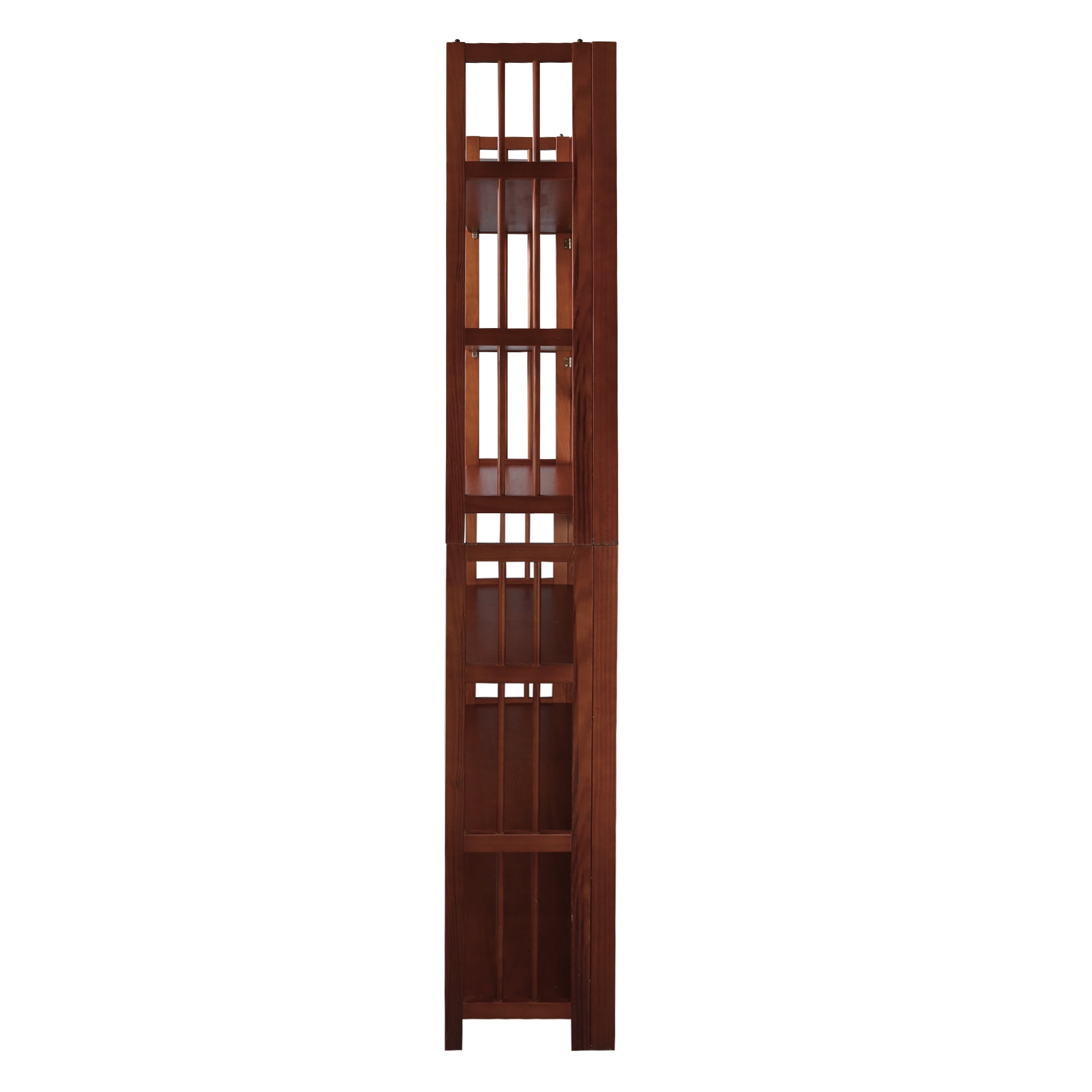 3-Shelf Folding Stackable Bookcase 27.5" Wide-Walnut - Image 16