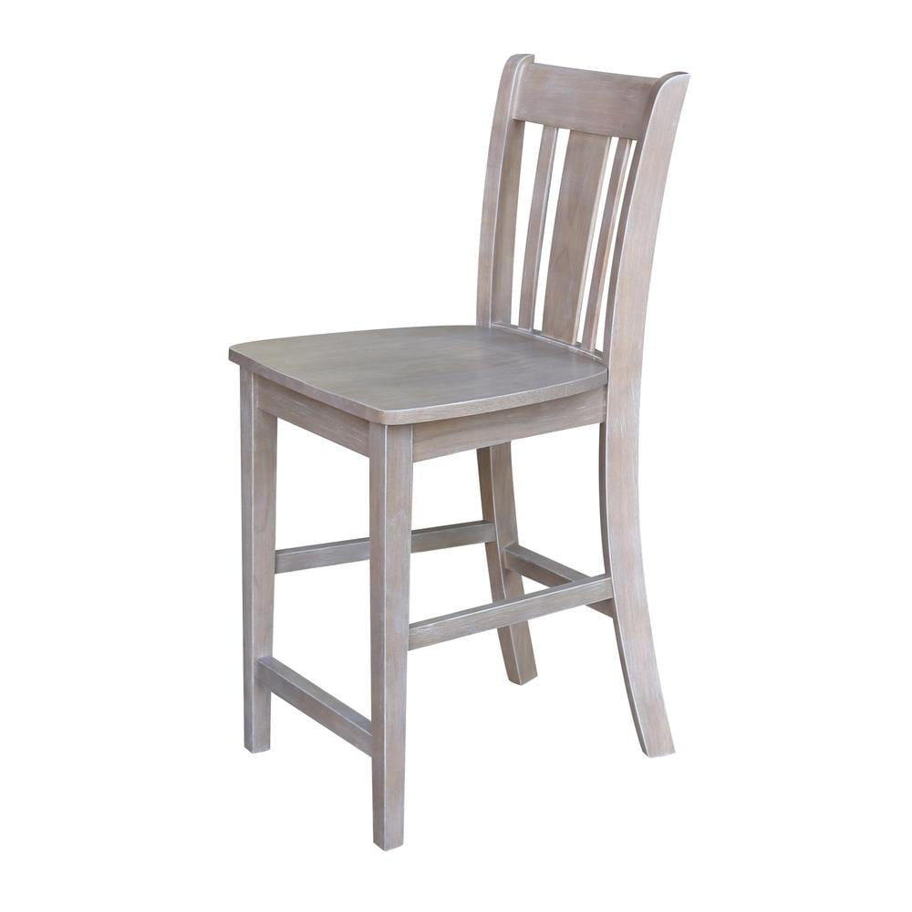 International Concepts San Remo 24" Counter Height Stool in Washed Gray Taupe - Image 4