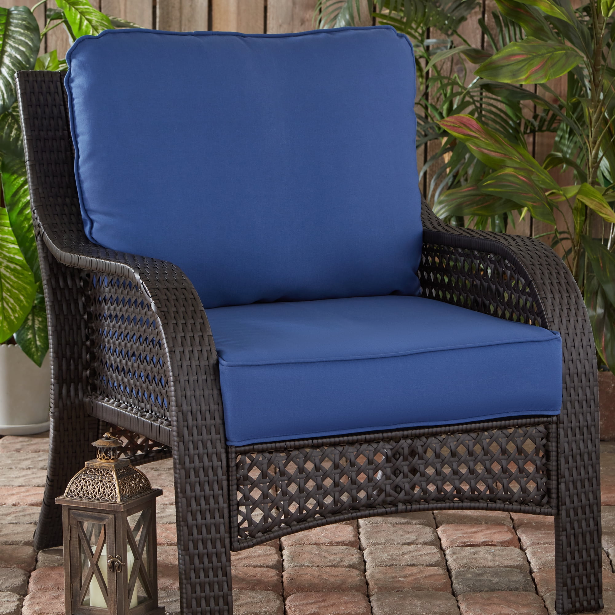 Greendale Home Fashions 24 x 24 in. Marine Blue Premium 2-Piece Deep Seat Cushion Set - Image 4