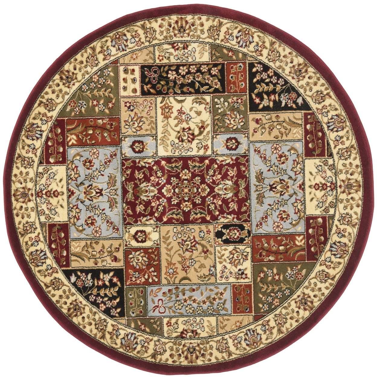 SAFAVIEH Lyndhurst Edith Traditional Floral Area Rug, Multi/Ivory, 6' x 6' Square - Image 3