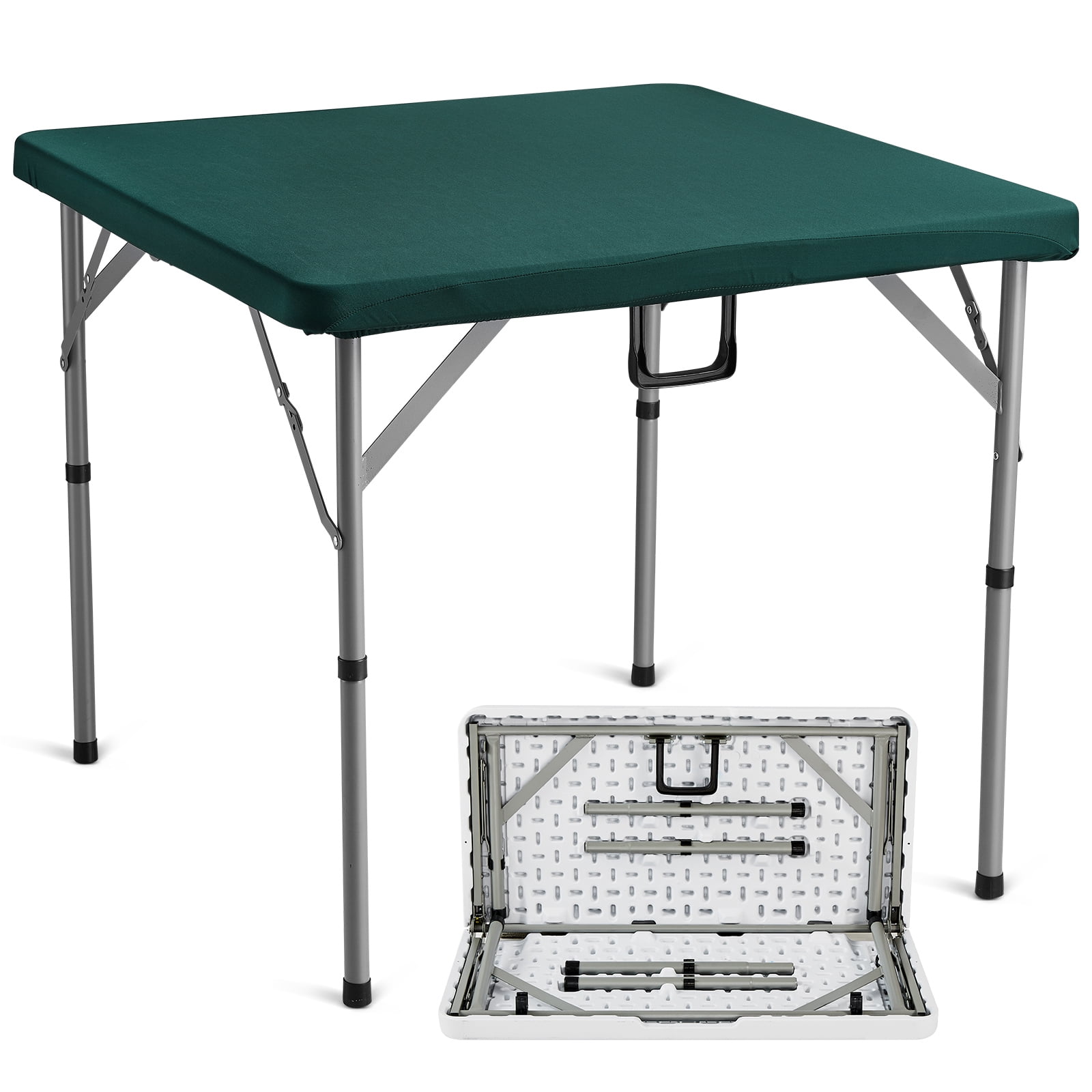 SKYSHALO Fold-in-Half, Wear-Resistant Tabletop 4 Player Card, Mahjong Table, Green - Image 3