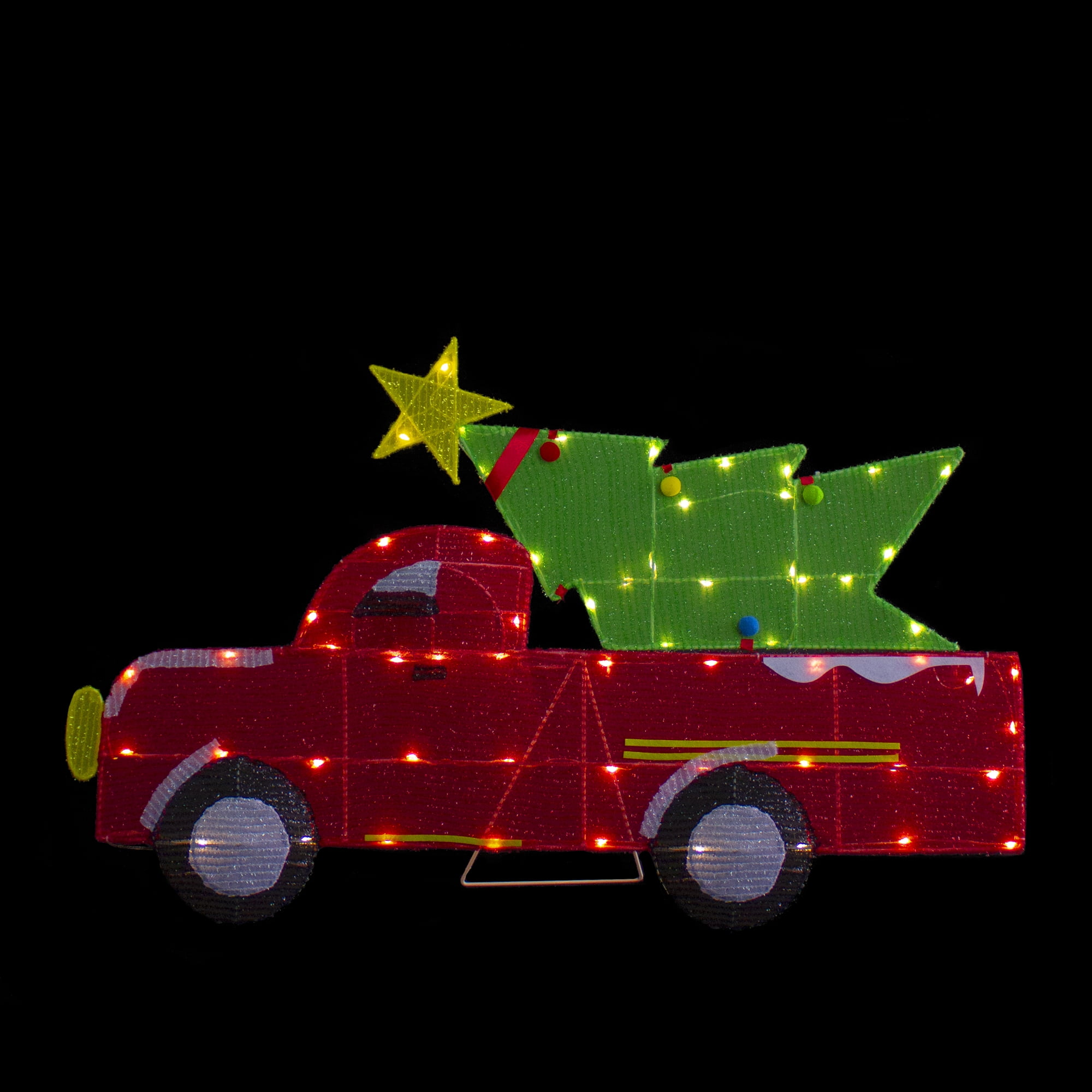 Northlight 36" LED Lighted Red Truck with Christmas Tree Outdoor Decoration - Image 4