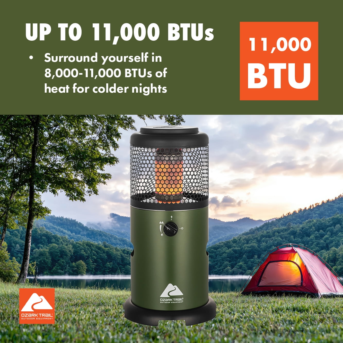 Ozark Trail 360° Propane Portable Indoor/Outdoor Heater, Green - Image 7