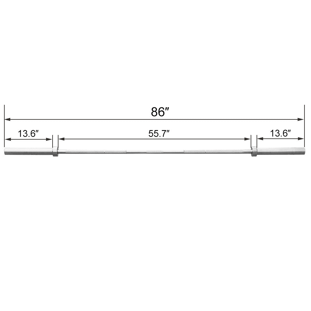Alden Design 7 ft. Chrome Olympic Barbell Bar Strength Training Weight Lifting - Image 6