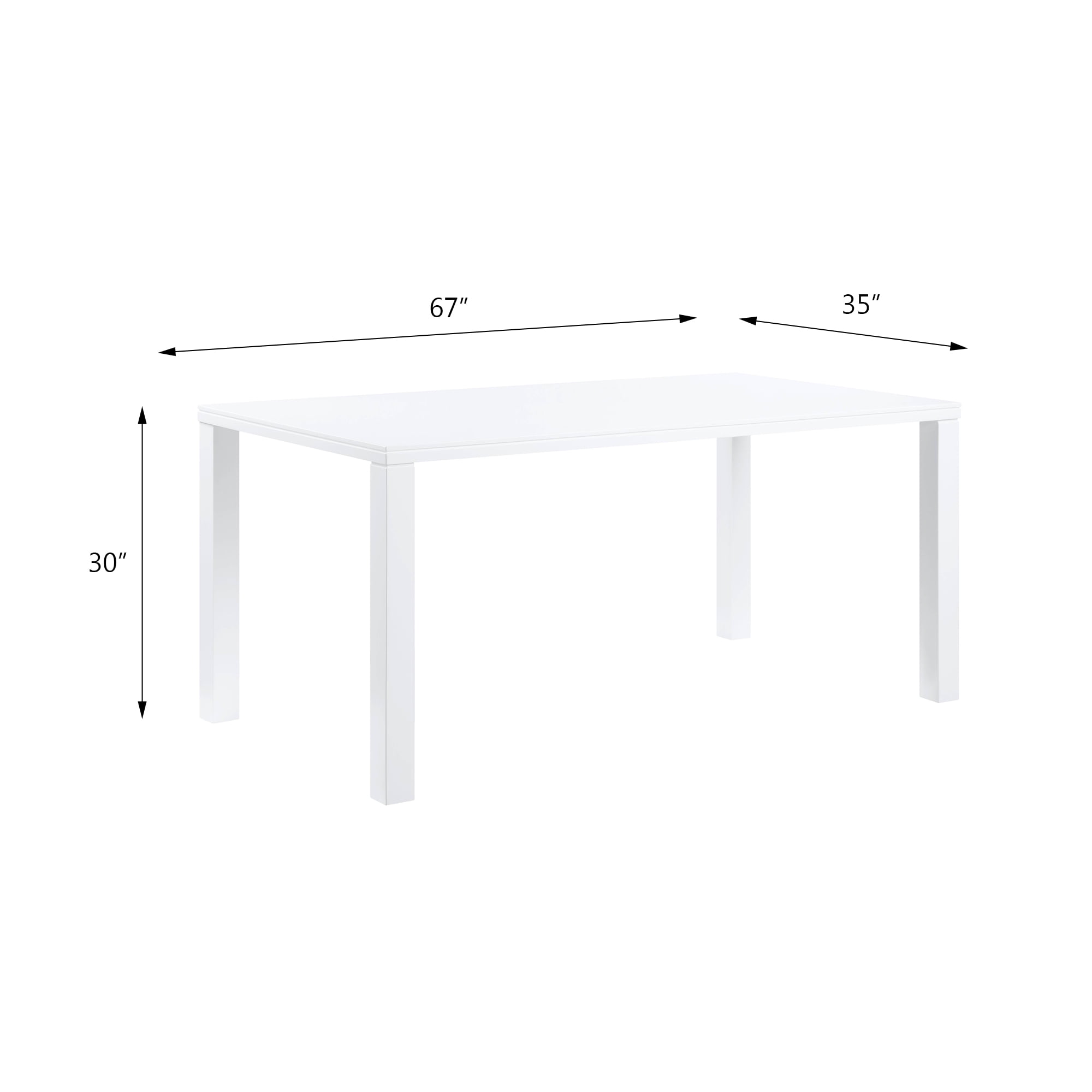 ACME Pagan Dining Table in White High Gloss - Image 4