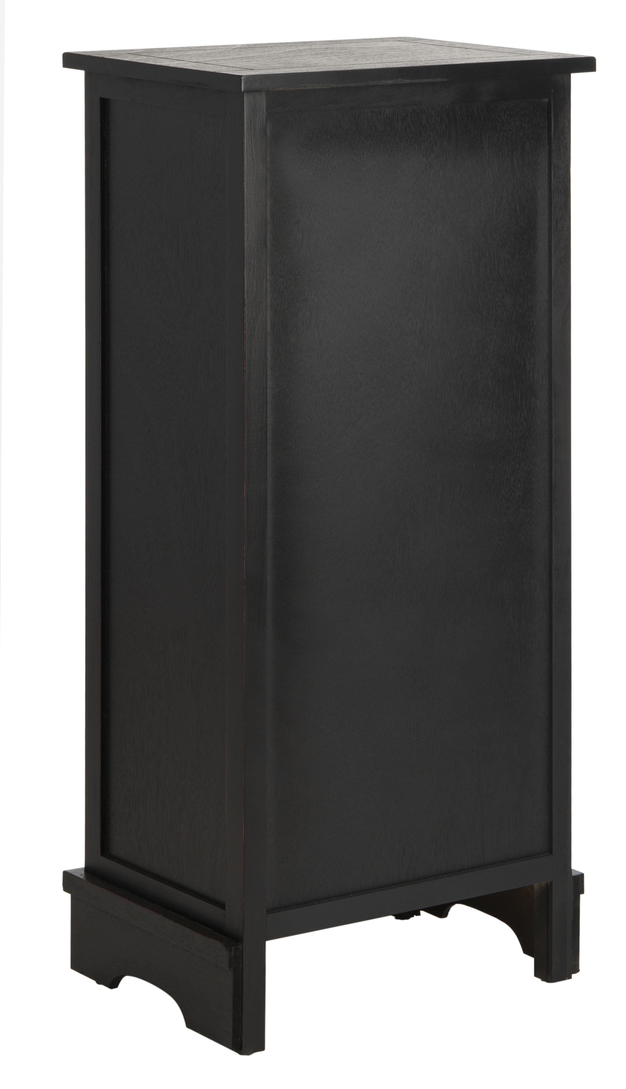 SAFAVIEH Connery Solid Nautical 2 Wicker Basket Storage Cabinet, Distressed Black - Image 4