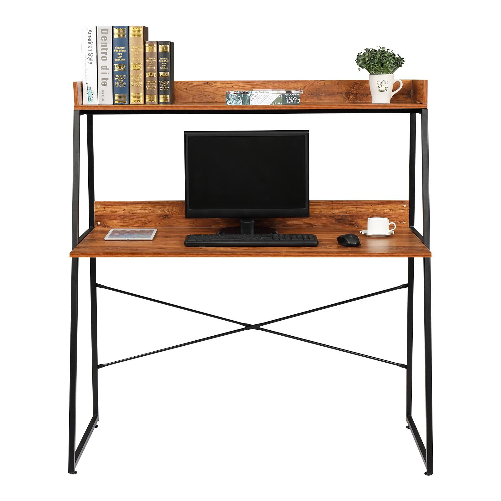 Zimtown Computer Desk with Hutch and Bookshelf 47 Inches Office Desk Laptop Table Studying Writing Desk Workstation for Home & Office - Image 11