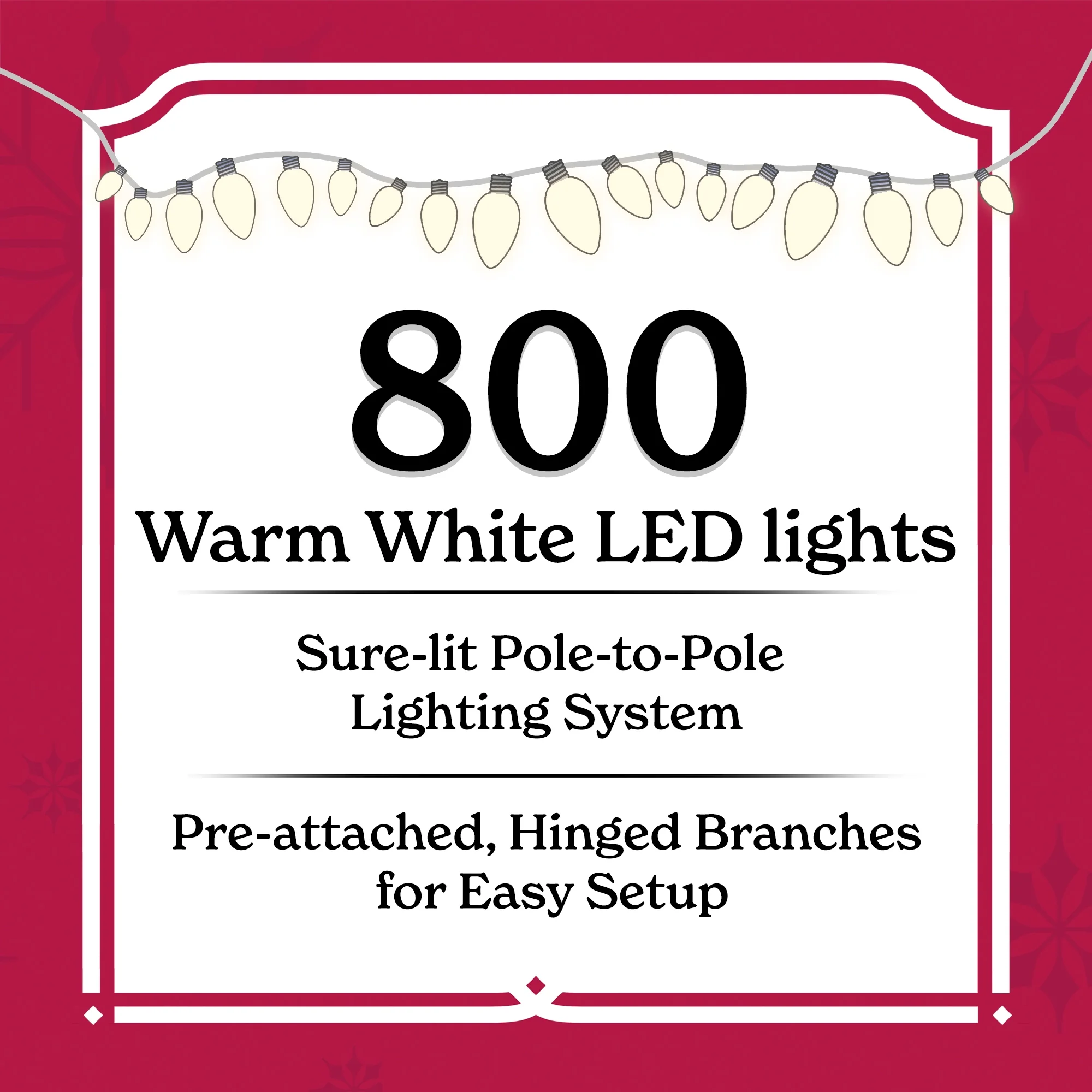 12ft Pre-Lit Rockford Sure-Lit Pole Slim Pine Christmas Tree, 800 LED, Green, by Holiday Time - Image 3