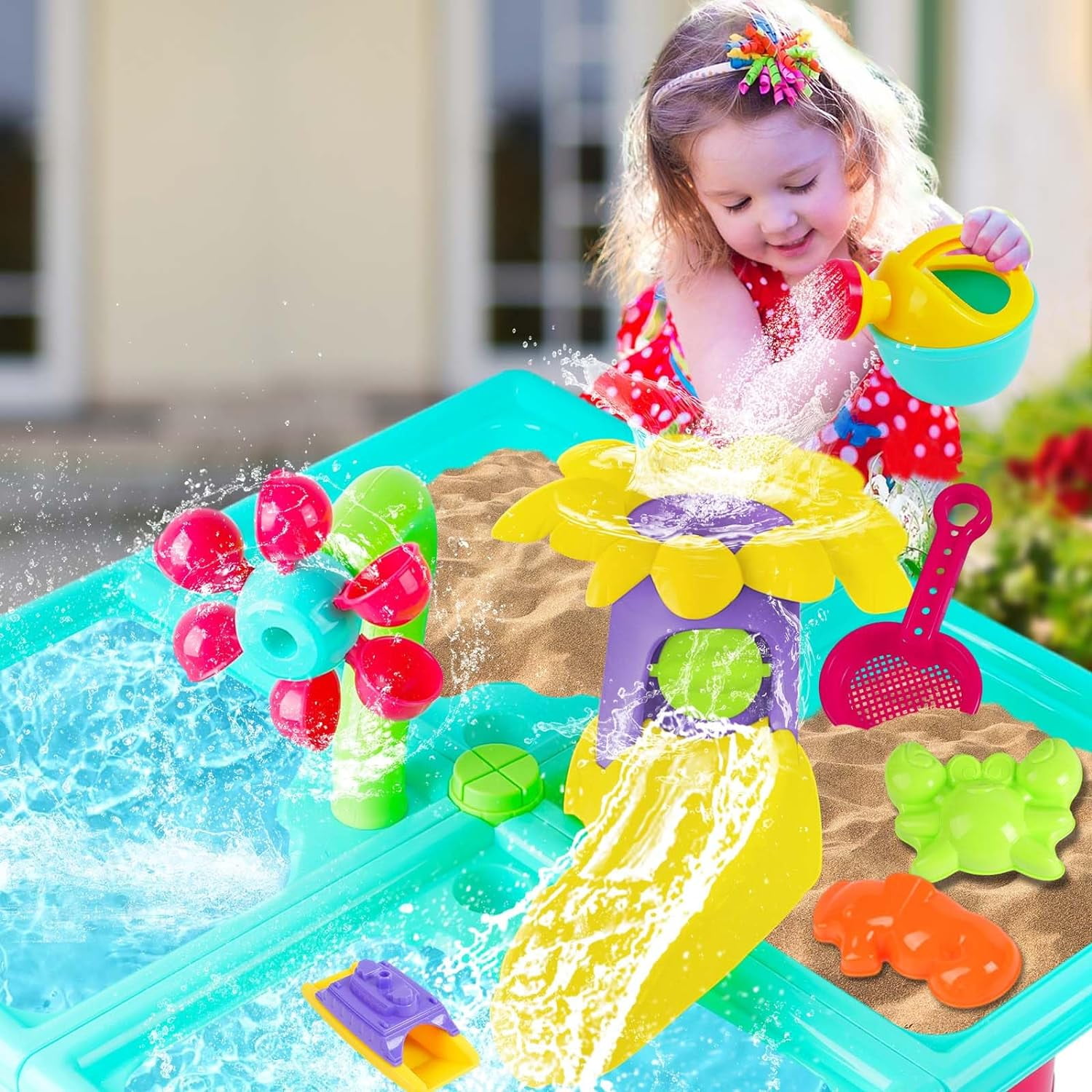 VATOS Water Table for Toddlers Aged 3+, Beach Backyard Garden Outdoor Toy - Image 8