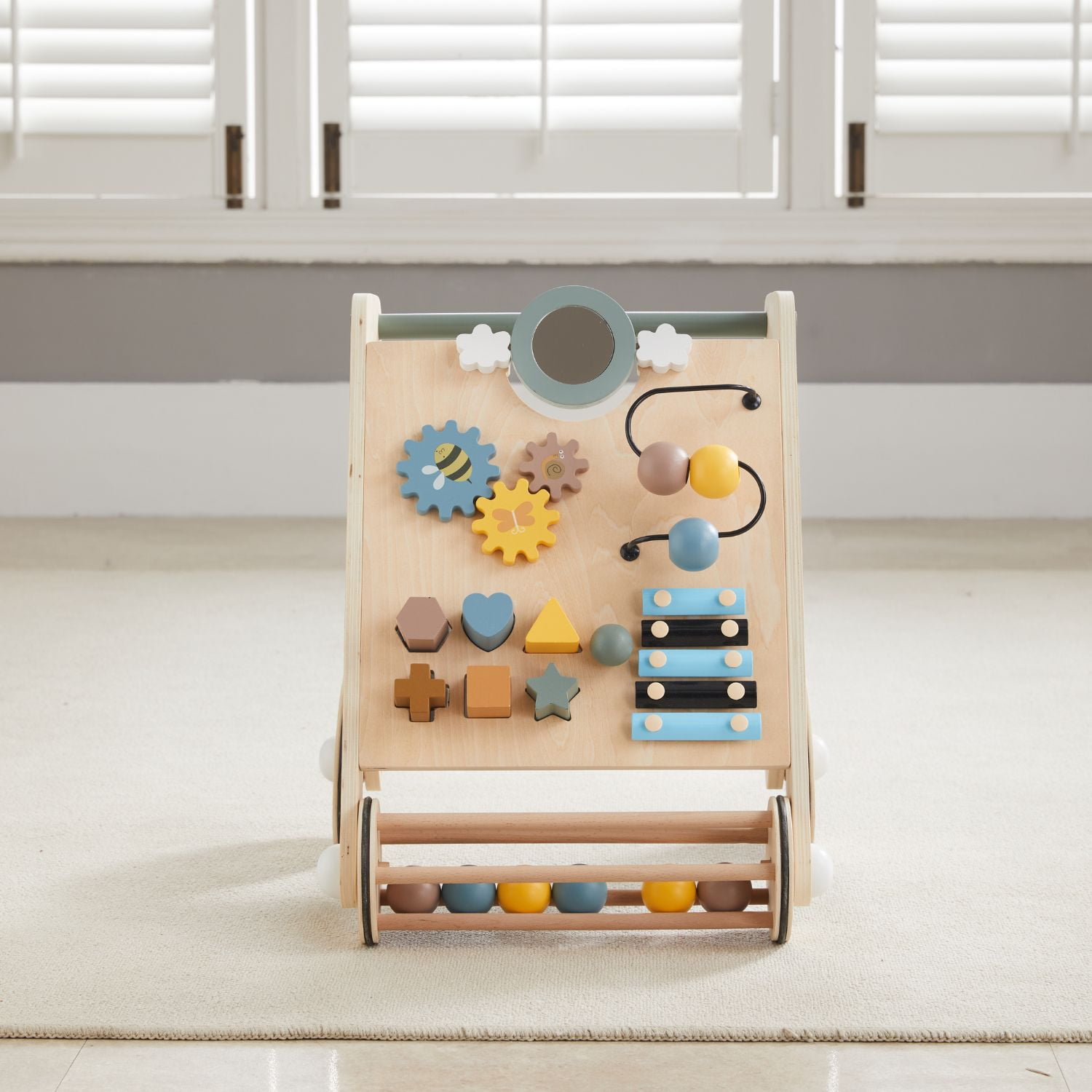 Asweets Wooden Baby Walker Push Toy with Activity Center For Baby - Image 7