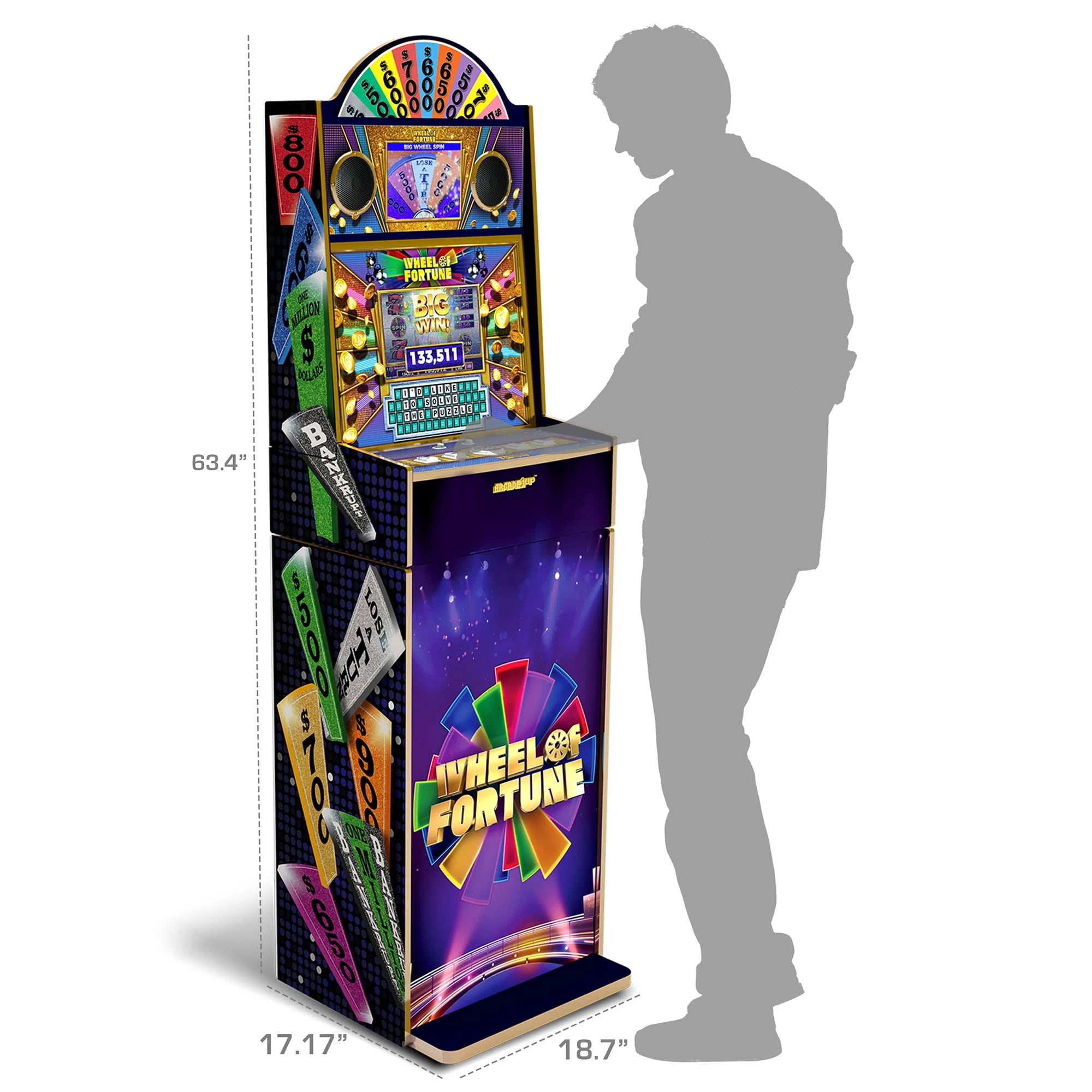 Arcade1Up Wheel of Fortune Tall Stand Up Cabinet Video Arcade Games - Image 12