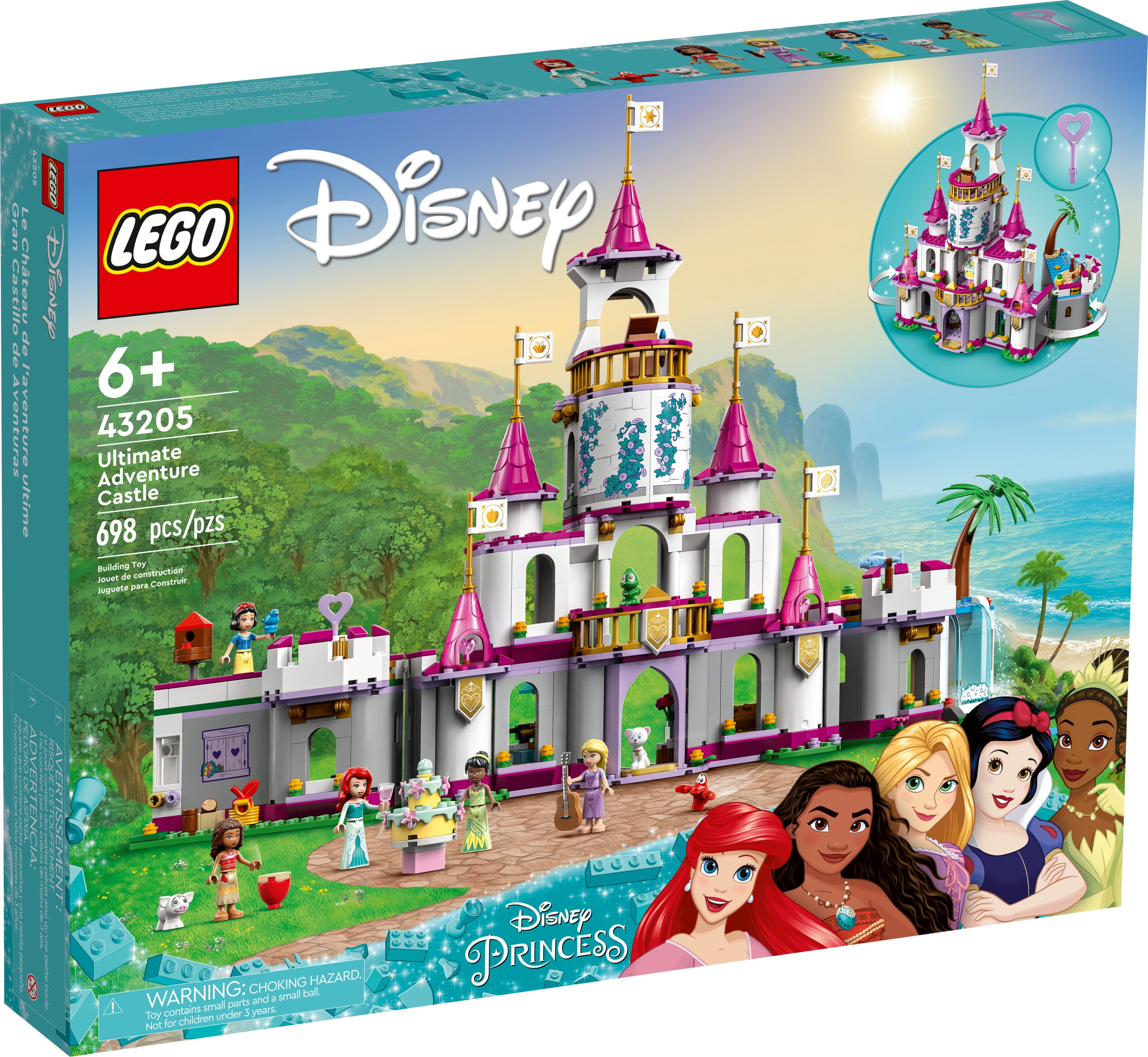 LEGO Disney Princess Ultimate Adventure Castle Building Toy, Build a Toy Disney Castle, Includes 5 Disney Princess Mini-Dolls, Ariel, Rapunzel and Snow White, Disney Gift for Boys and Girls, 43205 - Image 6