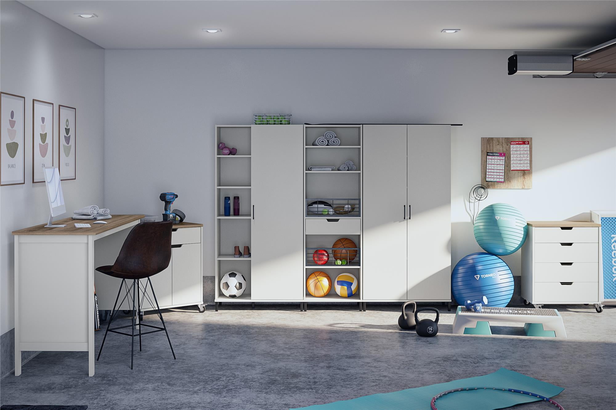 Versa 36" Wide 2 Door Storage Cabinet, White - Image 7