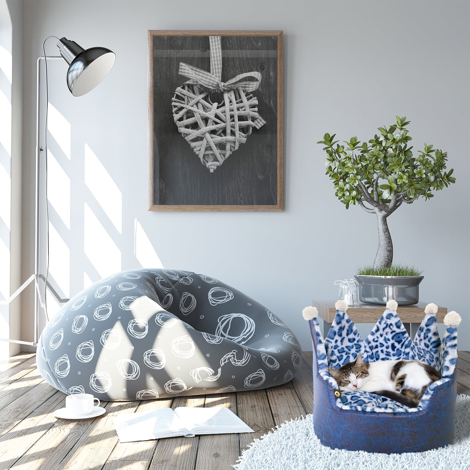 Precious Tails Luxury Leopard Print Crown-Shaped Bed for Small Dogs and Cats - Cozy, Stylish, and Plush Pet Bedding with Royal Design - Image 5