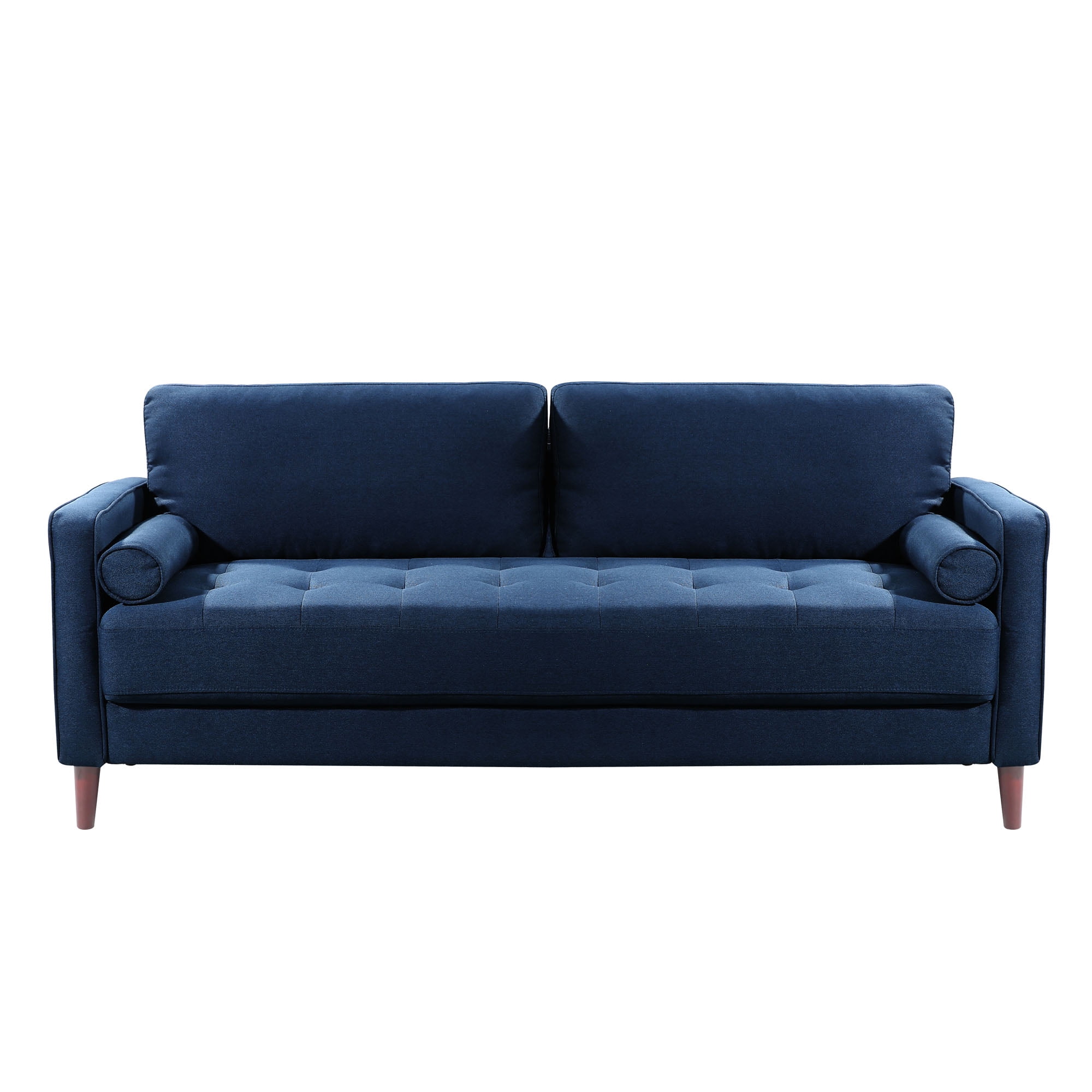 Studio Living Lorelei Mid-Century Modern Cushion Back Upholstered Sofa, Navy - Image 8