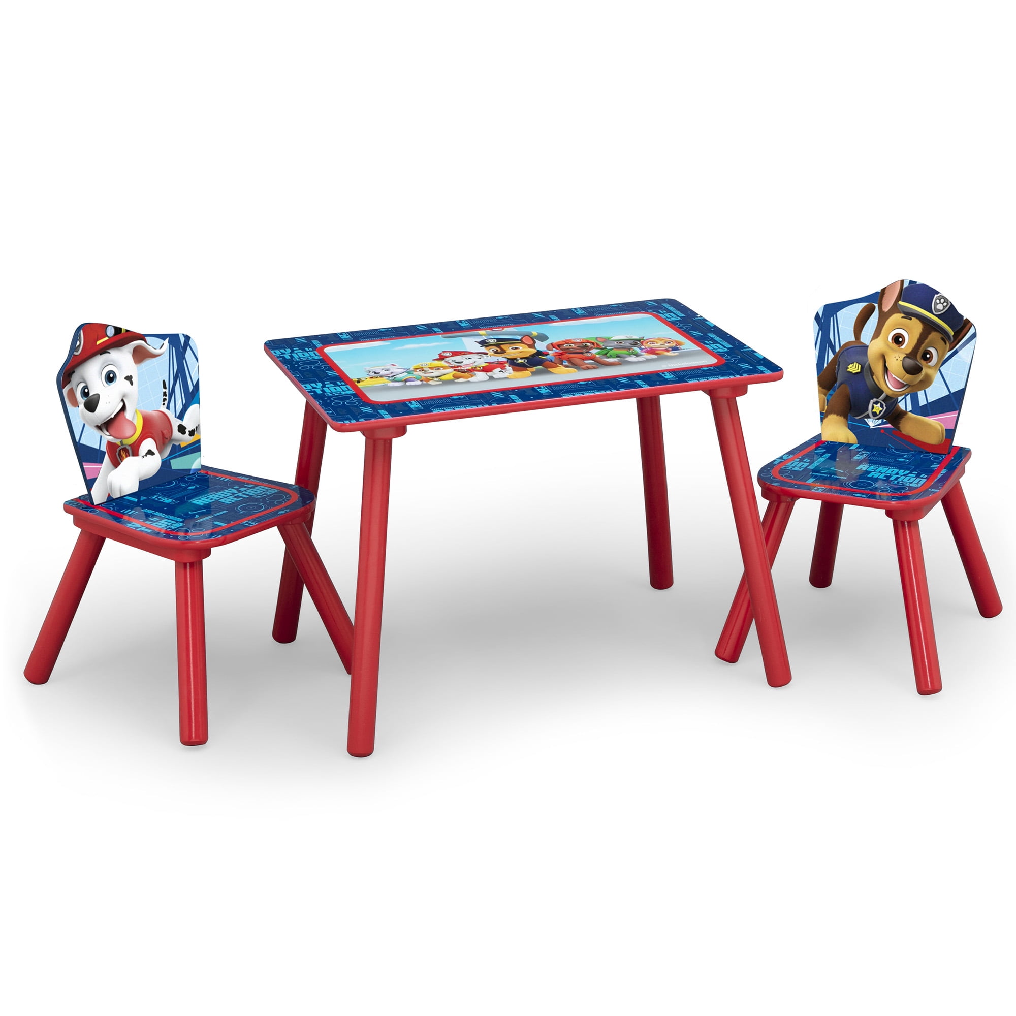 Paw Patrol 4-Piece Toddler Playroom Set – Includes Table, 2 Chairs & Toy Bin, Blue - Image 7