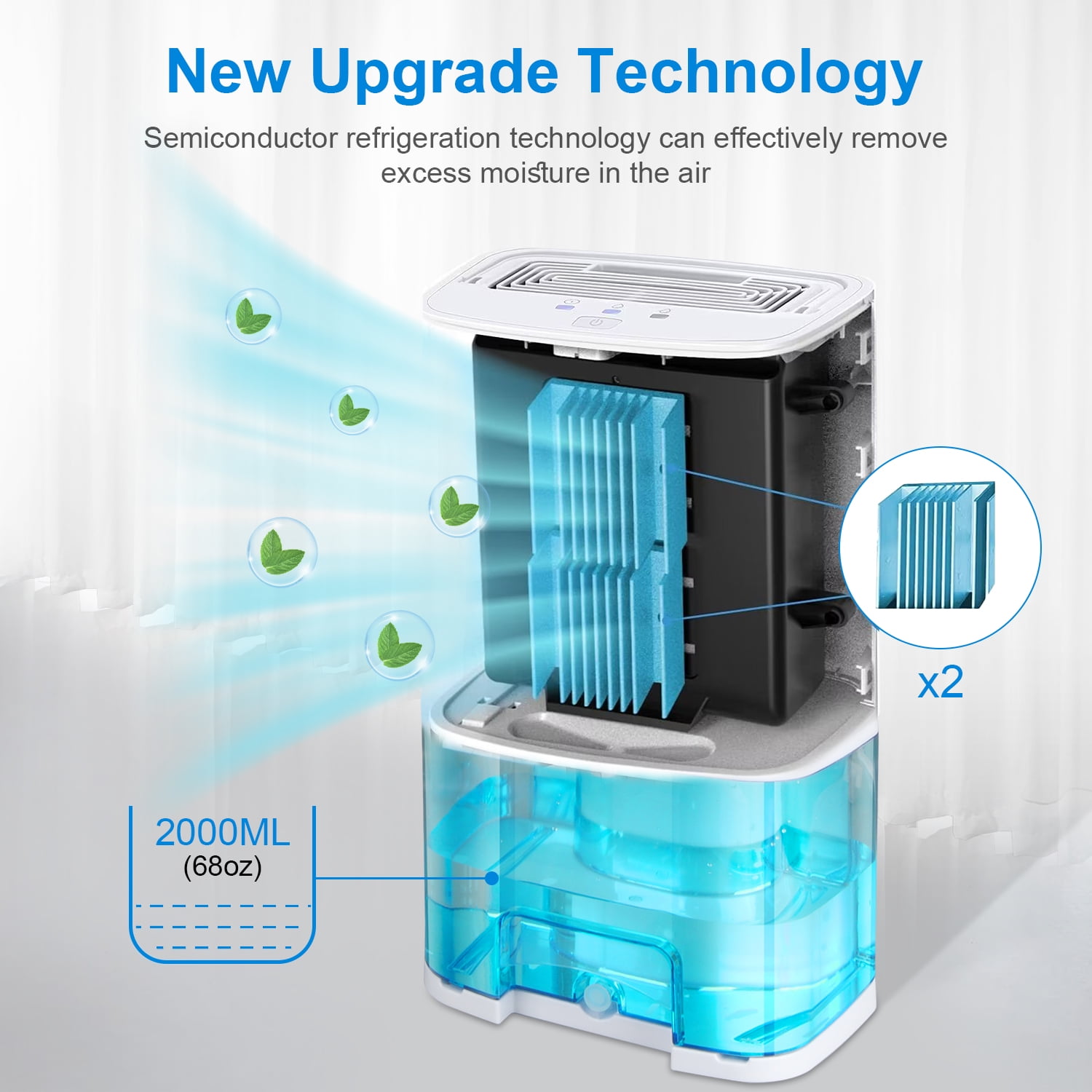 4-Pint Dehumidifier with Drain Hose for Room Home,HopePow Ultra Quiet 3,500 Sq. ft Coverage Area Energy Saving Efficiency Dehumidifier for Home,Bedroom,Bathroom,Small Room - Image 5