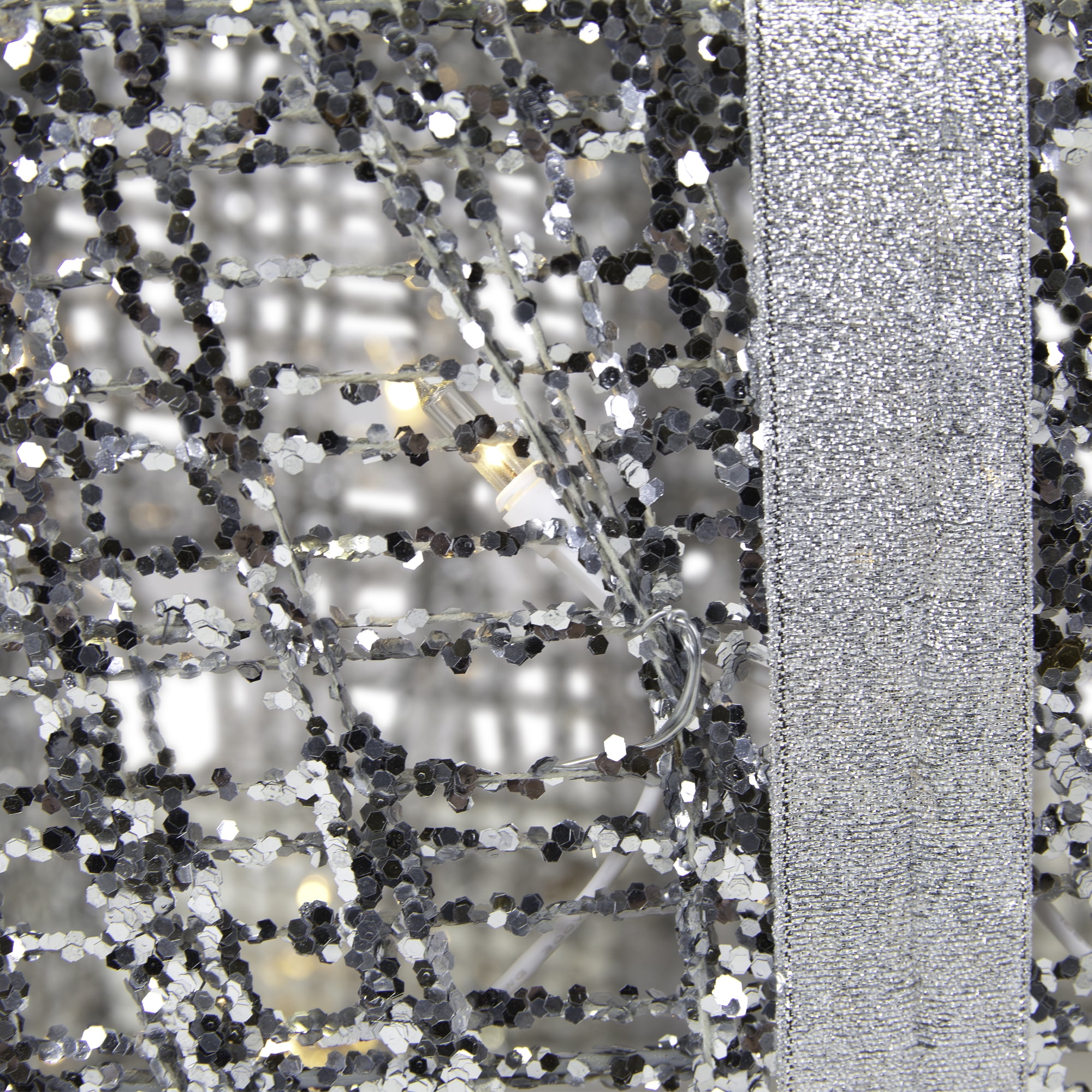 Northlight Lighted Glitter Threaded Gift Boxes Outdoor Christmas Decoration - Silver - Set of 3 - Image 4