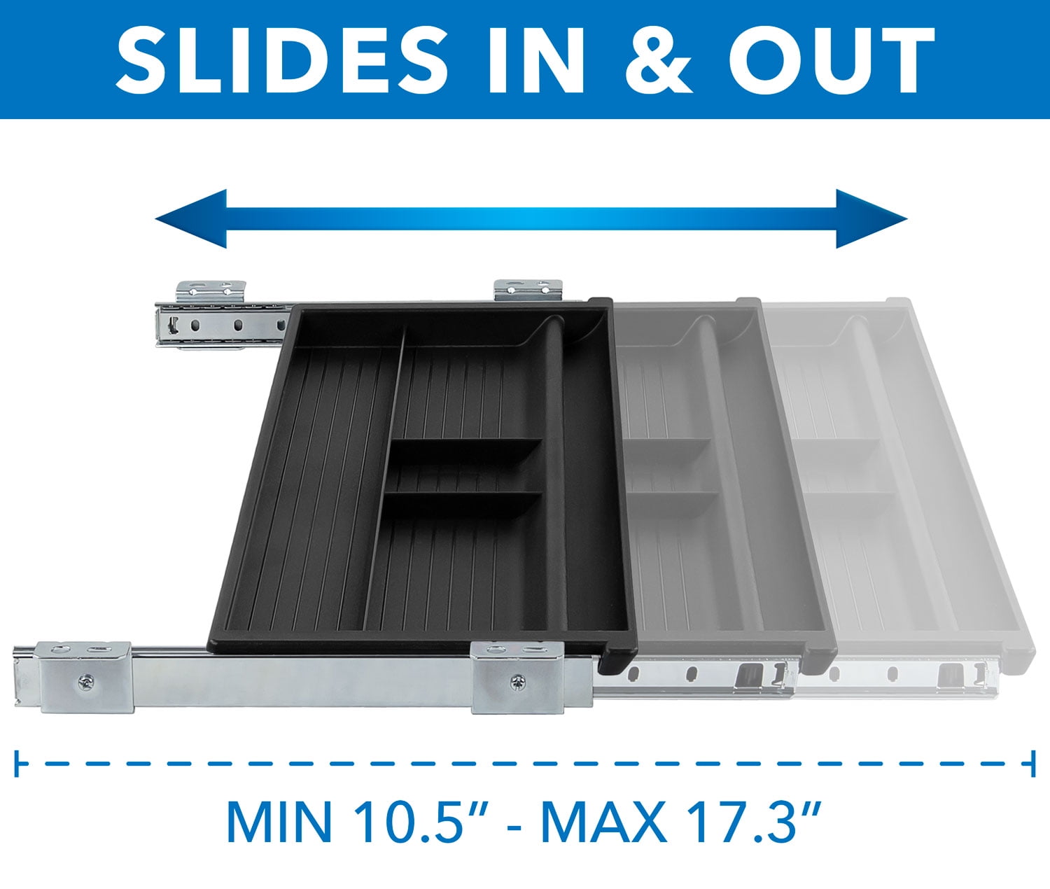 Mount-It! Under Desk Pencil Drawer | Slide Out Under Desk Tray | Steel | 21.2 inch Wide - Image 3