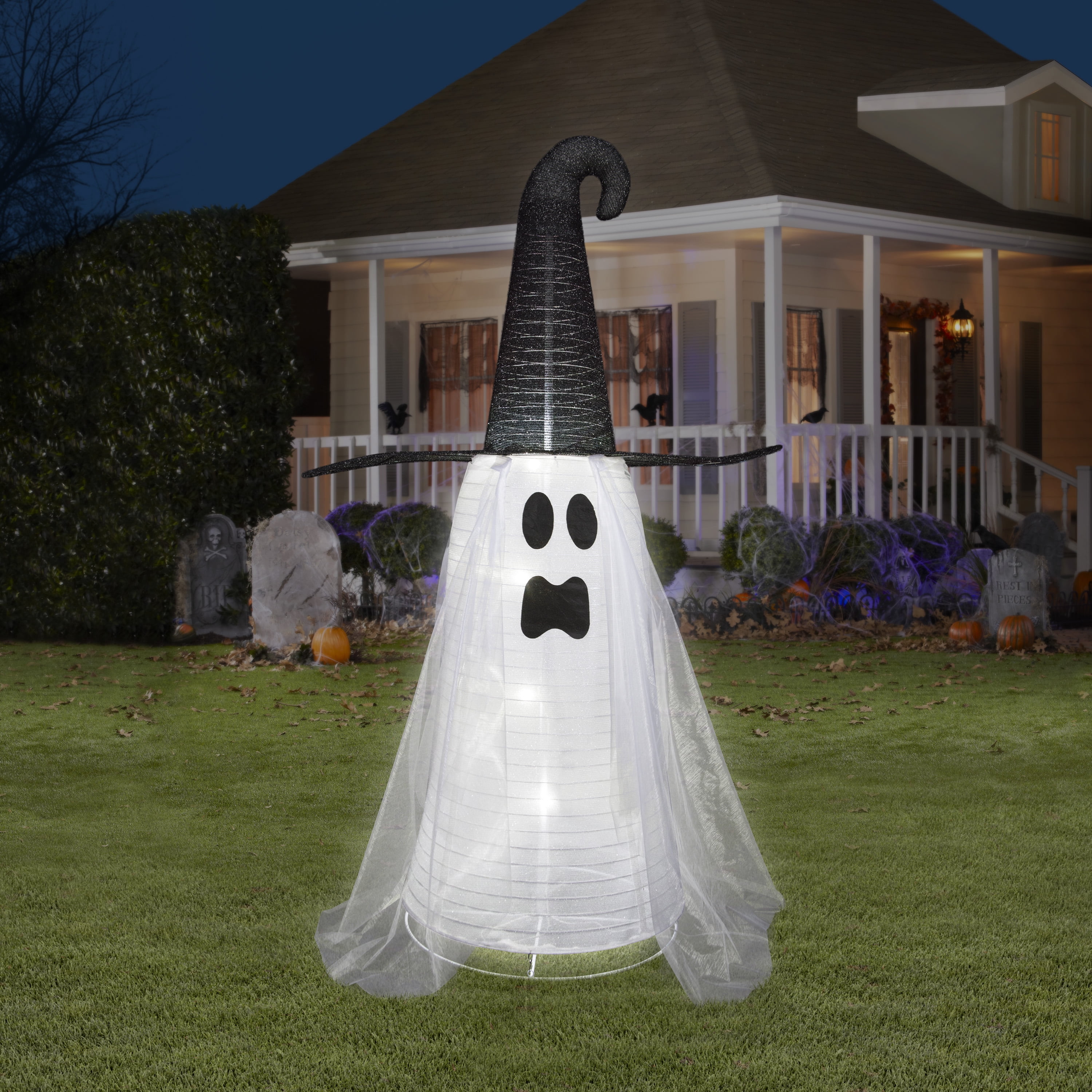 Halloween Outdoor Decor Ghost w/Hat Spooky Moods 41.93 in L x 71.85 in H x 26.97 in W 8.64 lb - Image 7