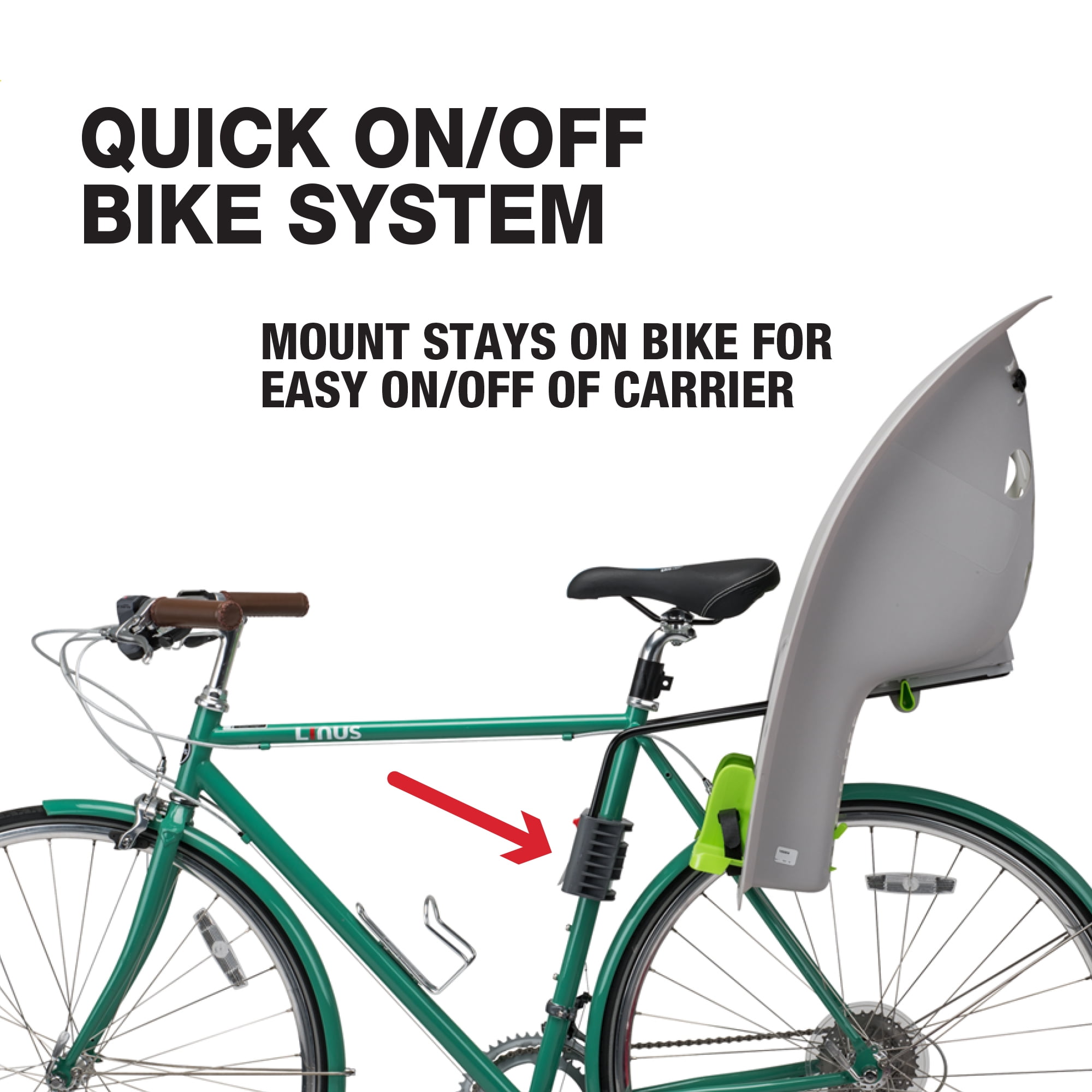 Bell Sports Adjustable Shell Rear Child Carrier Bicycle Seat, Gray - Image 5