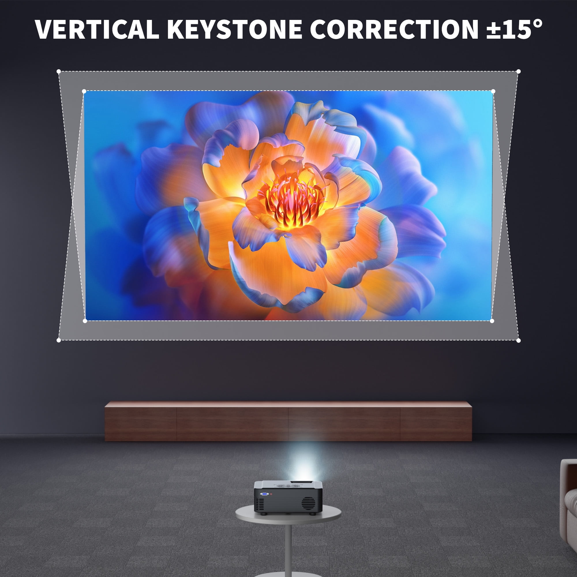 5G Projector with WIFI and Bluetooth,13000L Native 1080P Projector,450 ANSI Portable Movie Projector for Outdoor Use,Zoom Function,Home Video Led Projector Compatible with IPhone/Android/TV Stick - Image 7