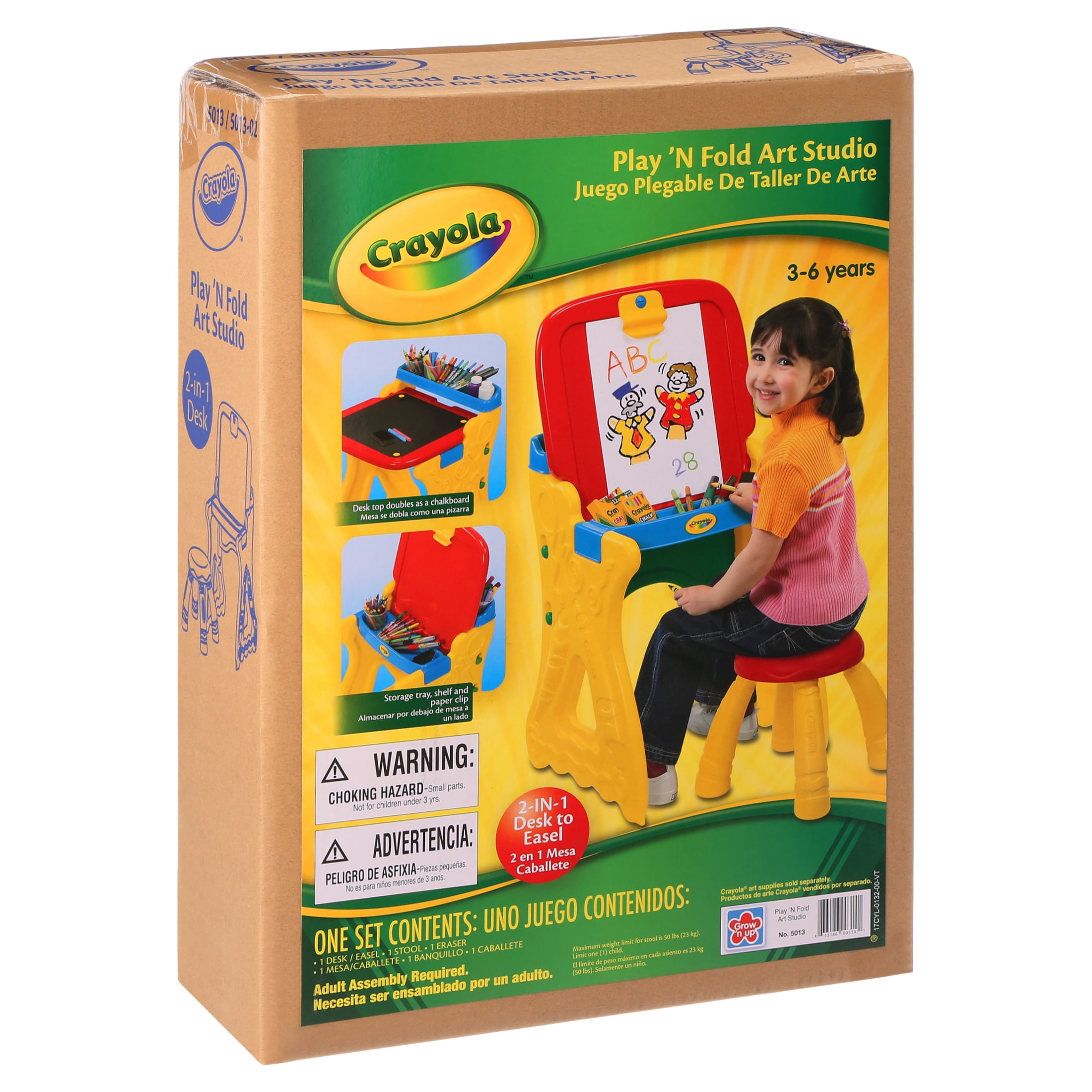 Crayola Play 'N Fold Art Studio Easel Desk & Chair Set for Kids Room - Image 8