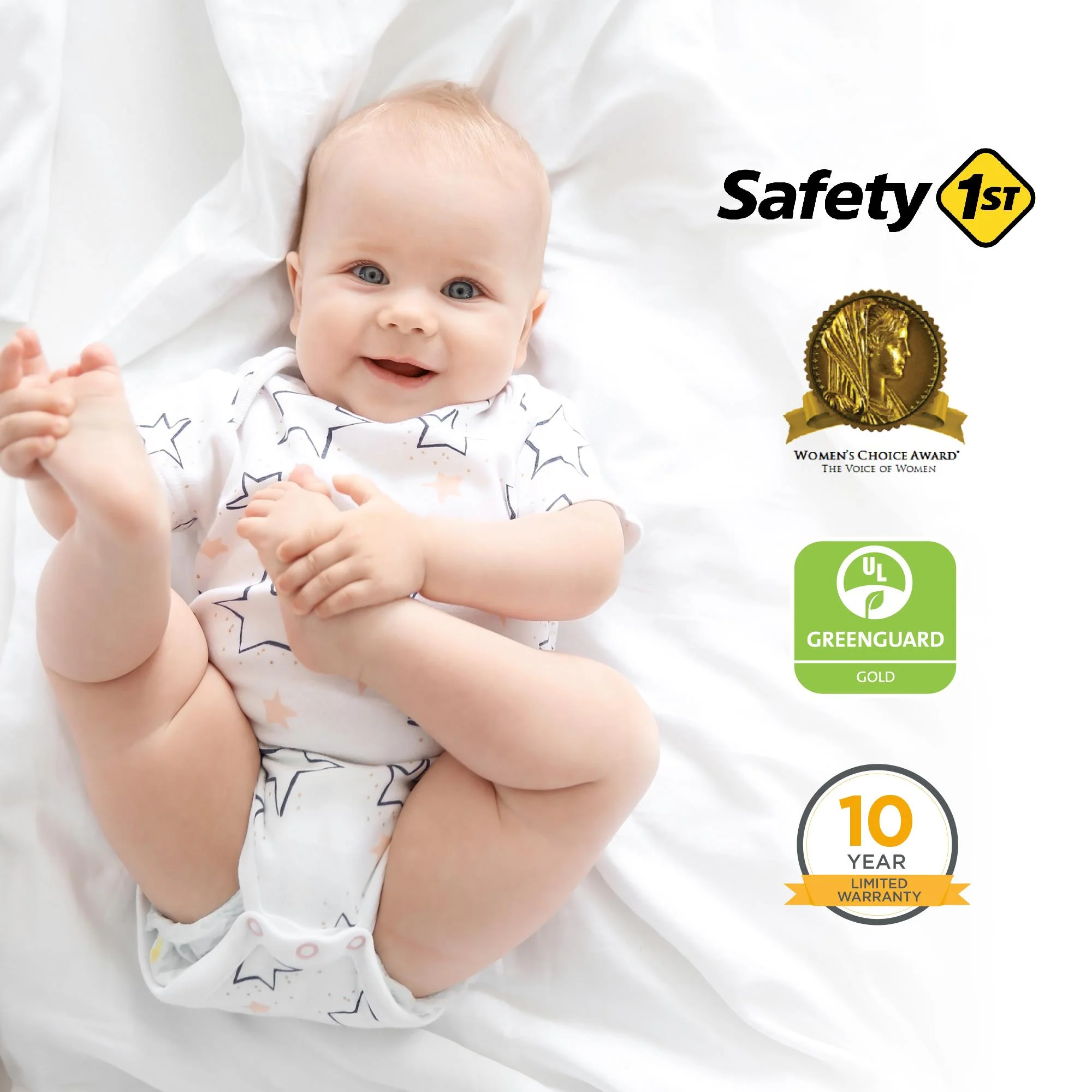 Safety 1st Grow with Me 5" Dual Sided 2-in-1 Antimicrobial Crib & Toddler Mattress, White Cloud - Image 12
