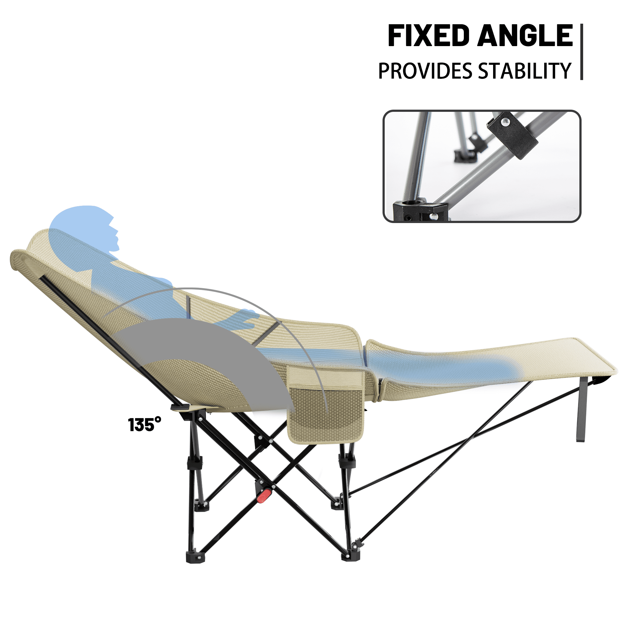 Camping Chair with Foot Rest Heavy Duty for Adults, Adjustable Beach Chair, Compact Lawn Chairs Backpacking, Portable Folding Camping Chair, Lightweight Backpacking Chair - Image 11