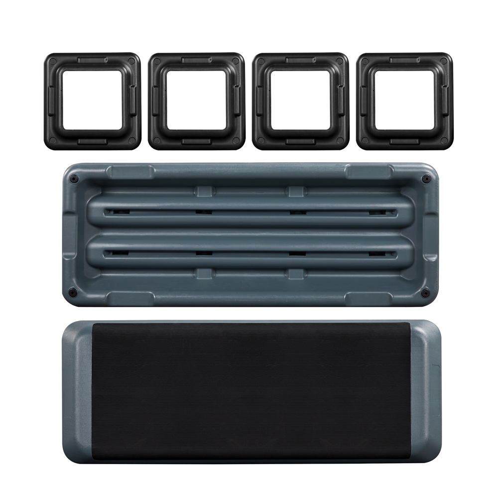 Alden Design Adjustable Heights Aerobic Stepper Exercise Platform for Home Gym, Gray - Image 3