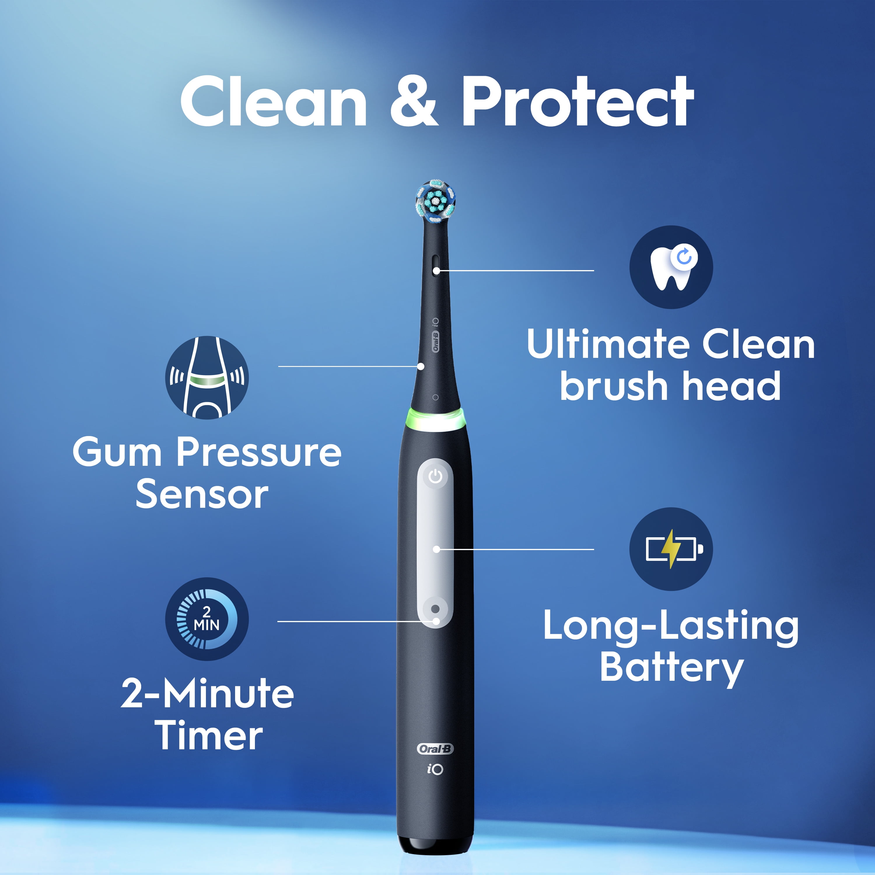 Oral-B iO3 Luxe Electric Toothbrush (1) with (1) Ultimate Clean Brush Head, (1) Brush Head Holder, and (1) Charger - Image 9