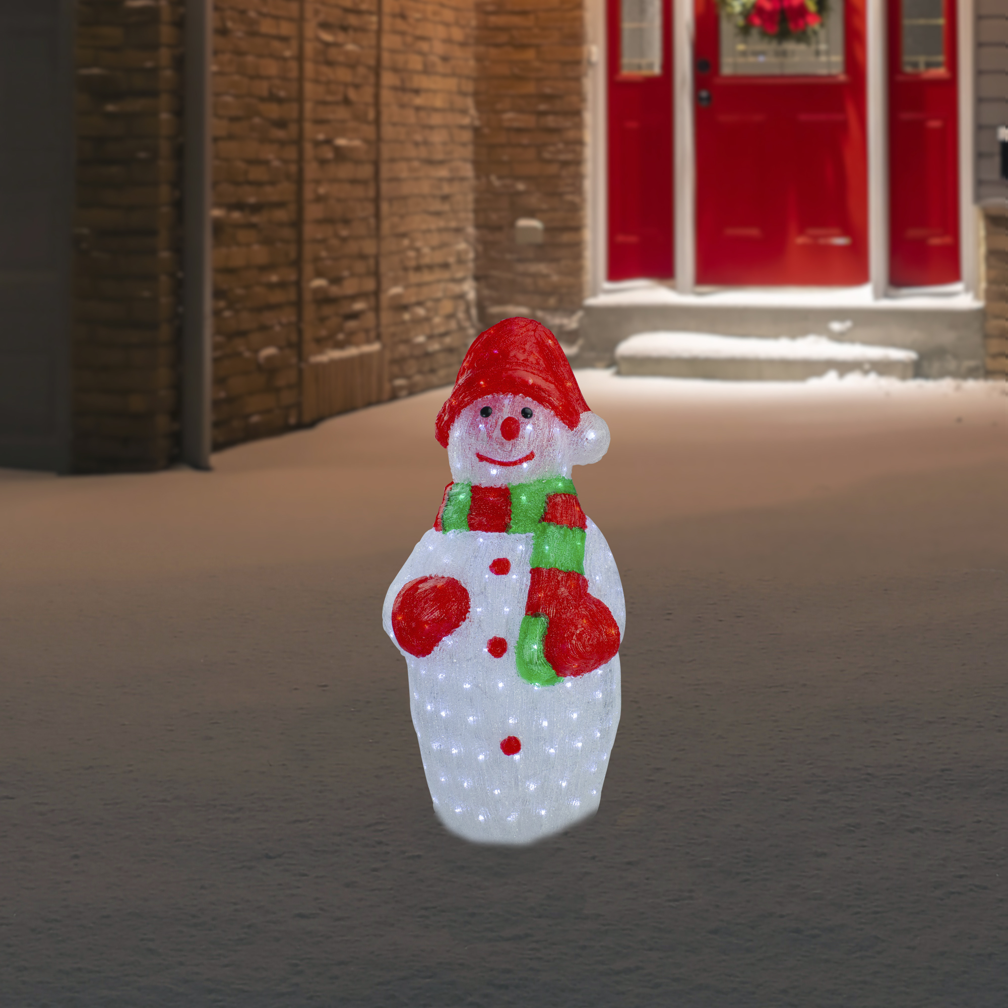 Northlight Lighted Commercial Grade Acrylic Outdoor Christmas Snowman - 34" - Pure White - Image 6