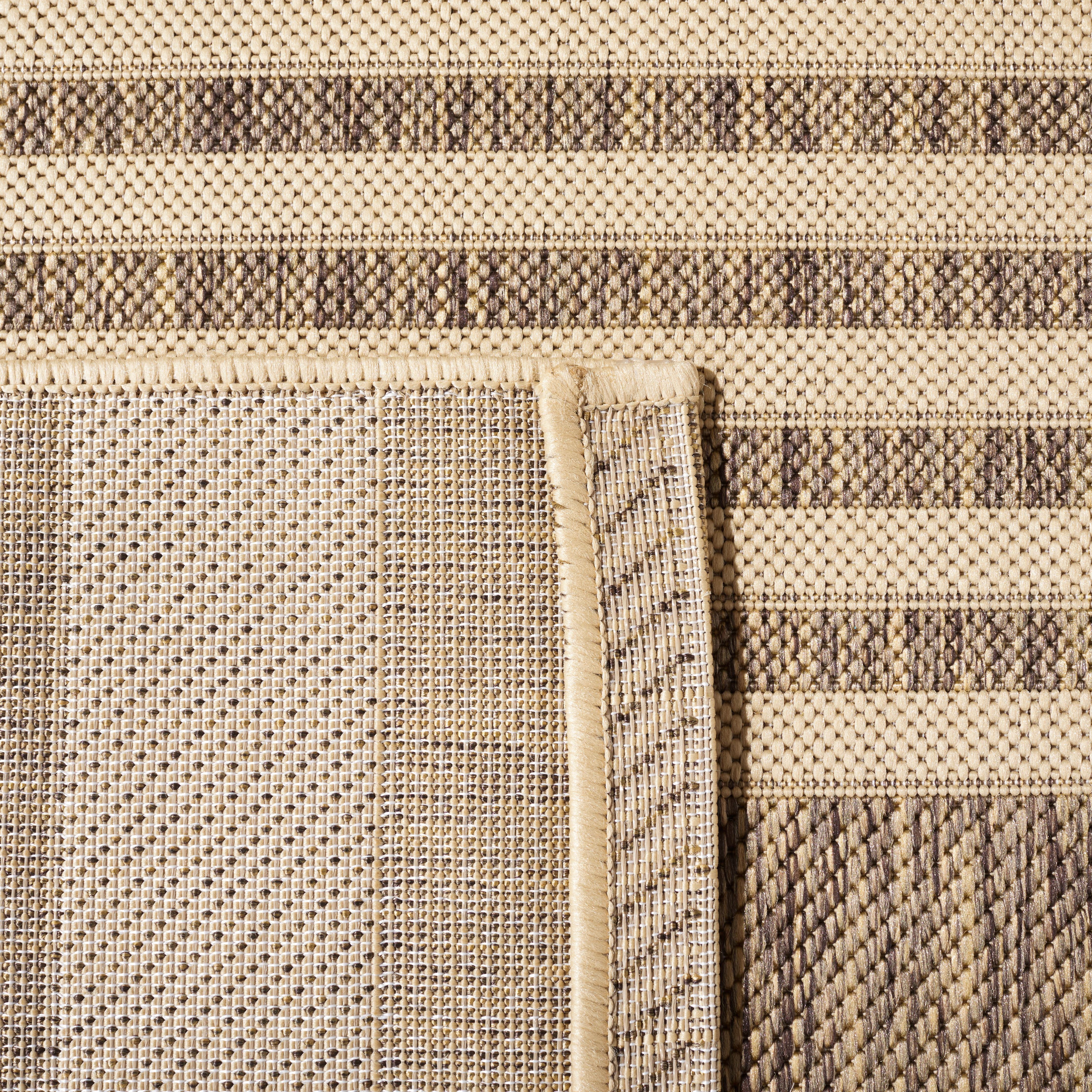 Safavieh Courtyard Caroline Striped Indoor/Outdoor Runner Rug, Brown/Bone, 2'3" x 18' - Image 5