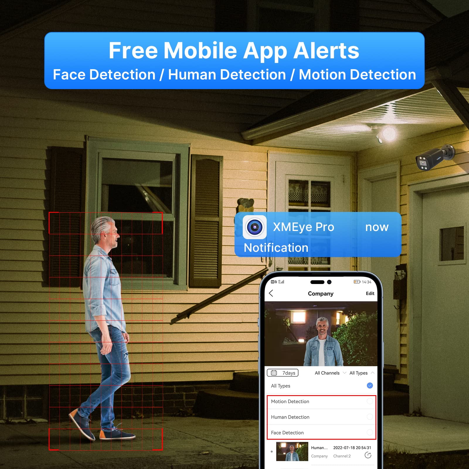 Hiseeu 5MP 8ch Wired Security Camera System Home CCTV Camera Security System w/8pcs Security Cameras Outdoor&Indoor,Remote Access,Person/Vehicle Detection,Night Vision,24/7 Record,3TB HDD - Image 3