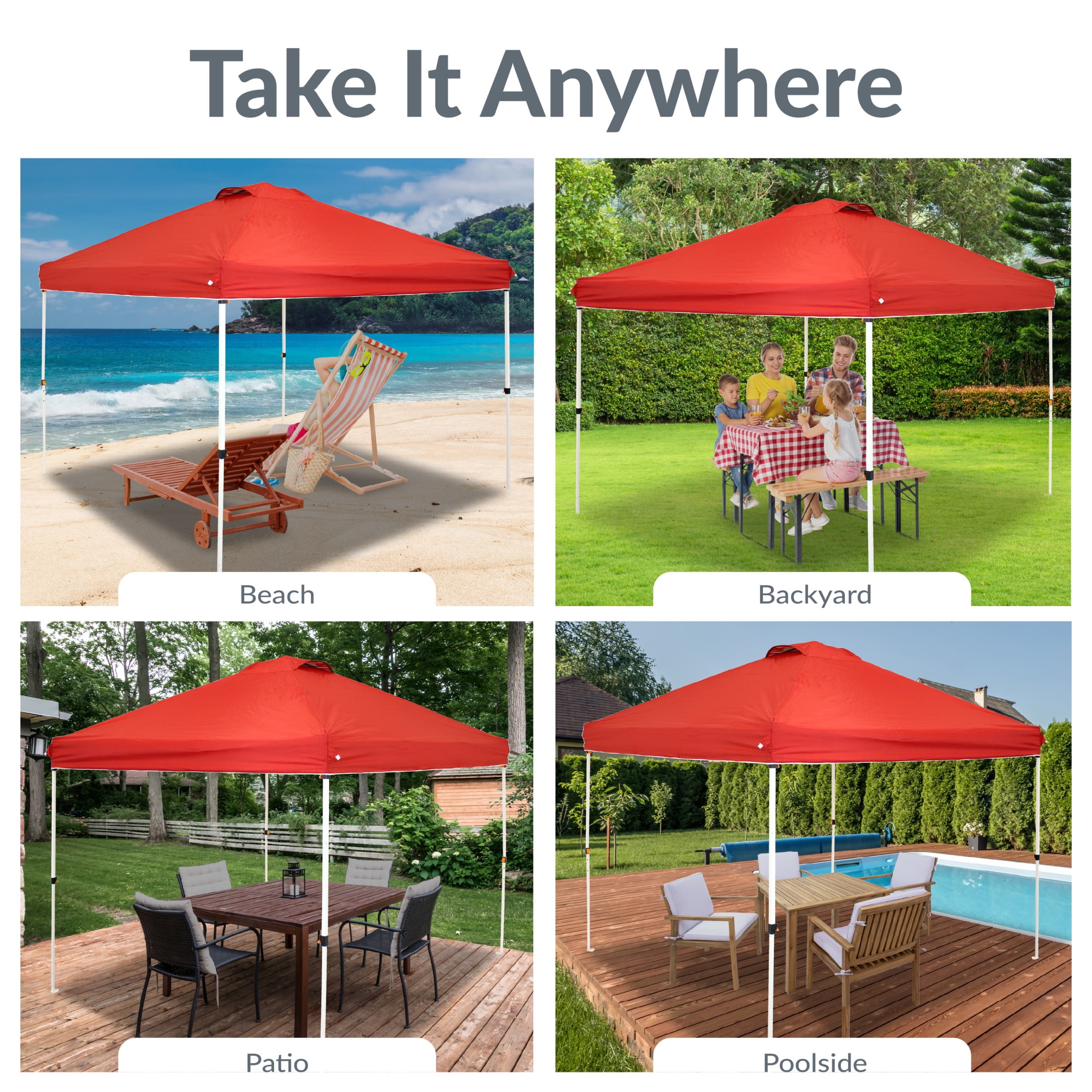 Sunnydaze 12' x 12' Red Solid Premium Pop-Up Canopy Shade with Vent - Image 14
