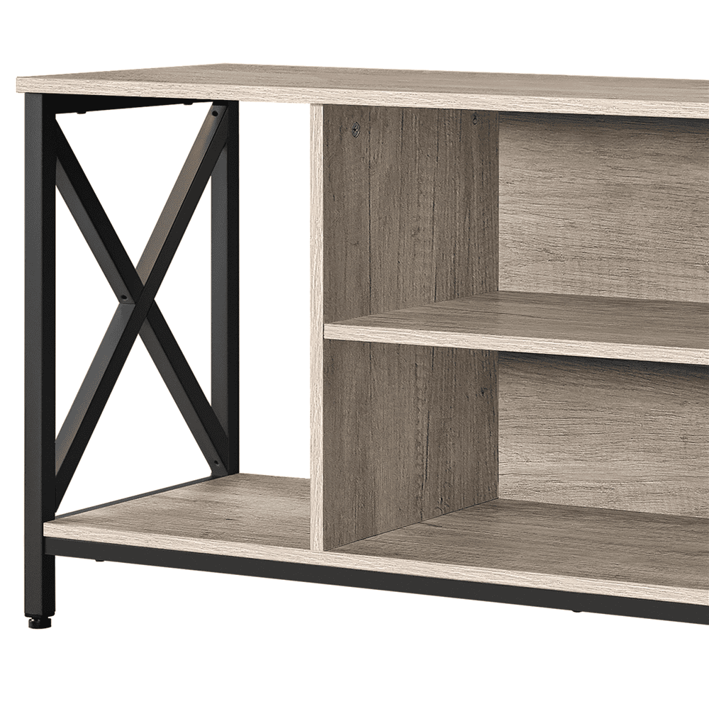 Alden Design TV Stand with Storage for TVs up to 65'', Distressed Gray - Image 4
