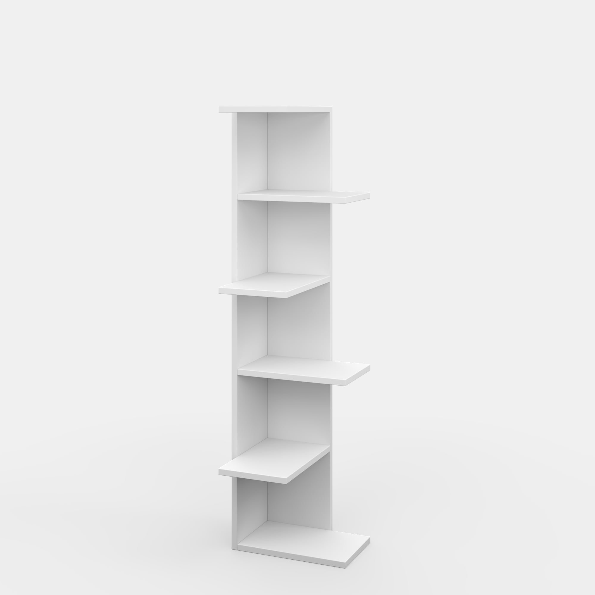 Ada Home Decor Furniture Multiple Tier Open Shelf White Bowcott Modern Bookcase - Image 4