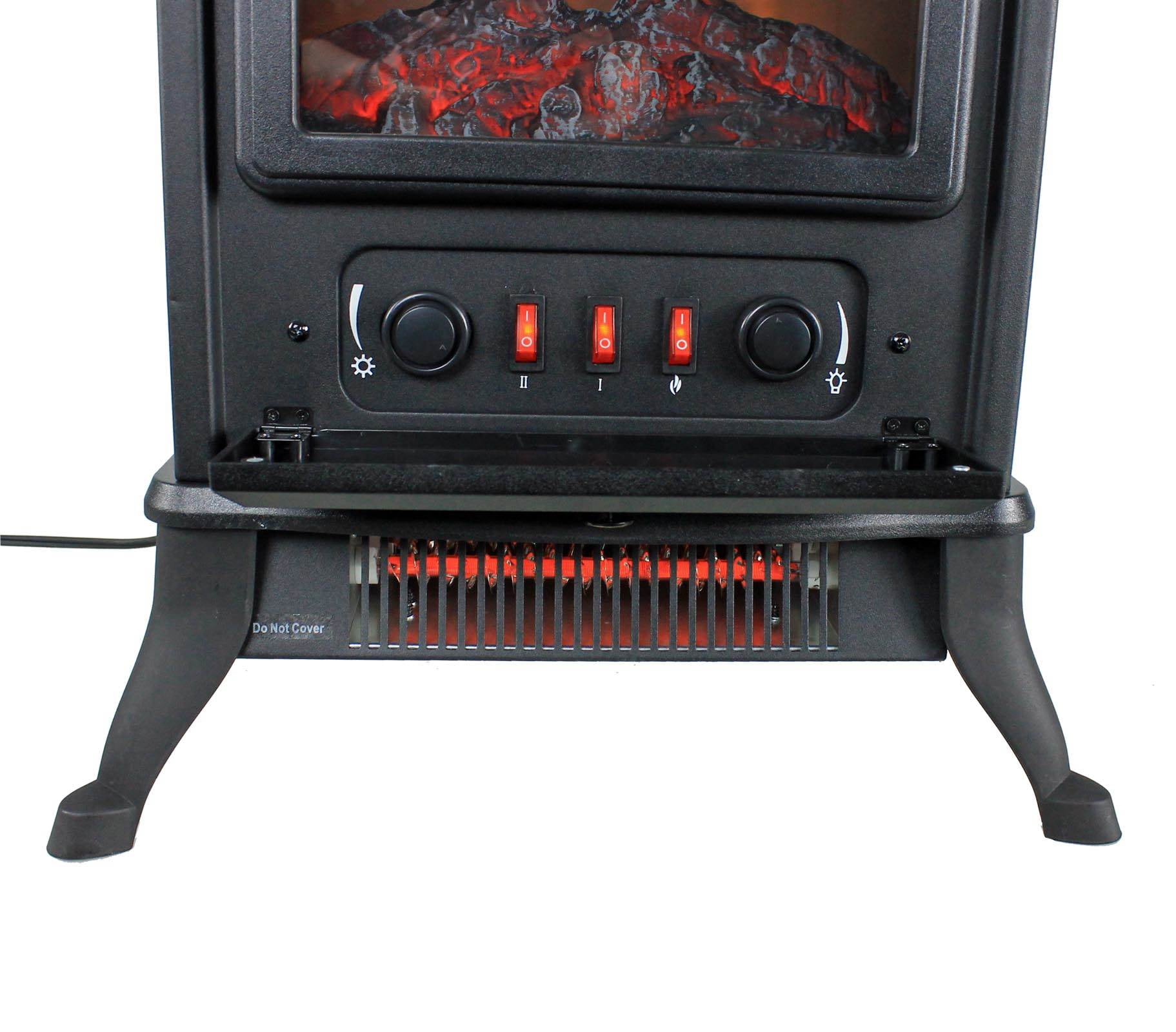 Warm Living WL-207 1000W Electric Infrared 800 Sq Ft Home Stove Fireplace, Black - Image 3