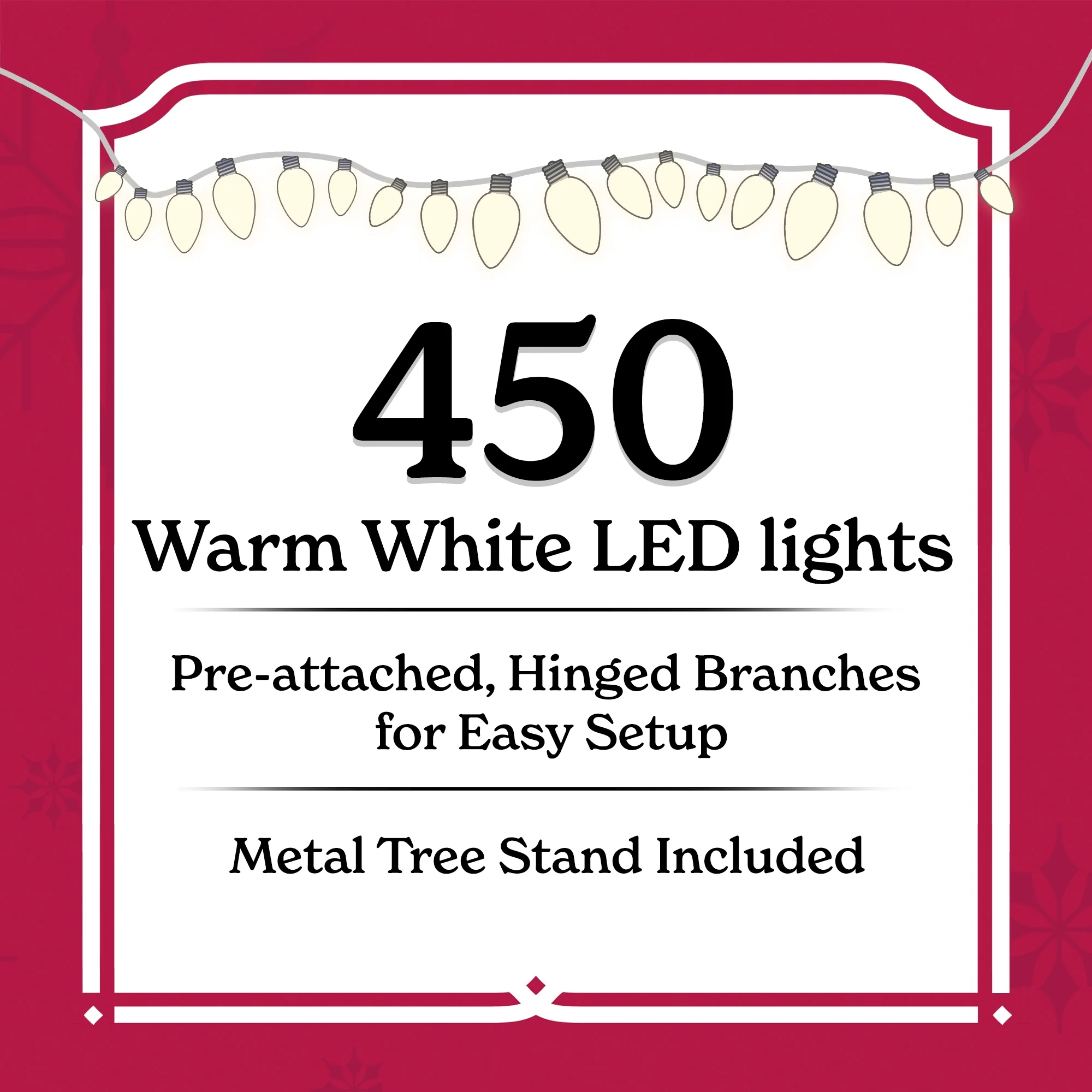 9 ft Pre-Lit Flocked Tahoe Spruce Artificial Christmas Tree, Warm White LED Lights, by Holiday Time - Image 3