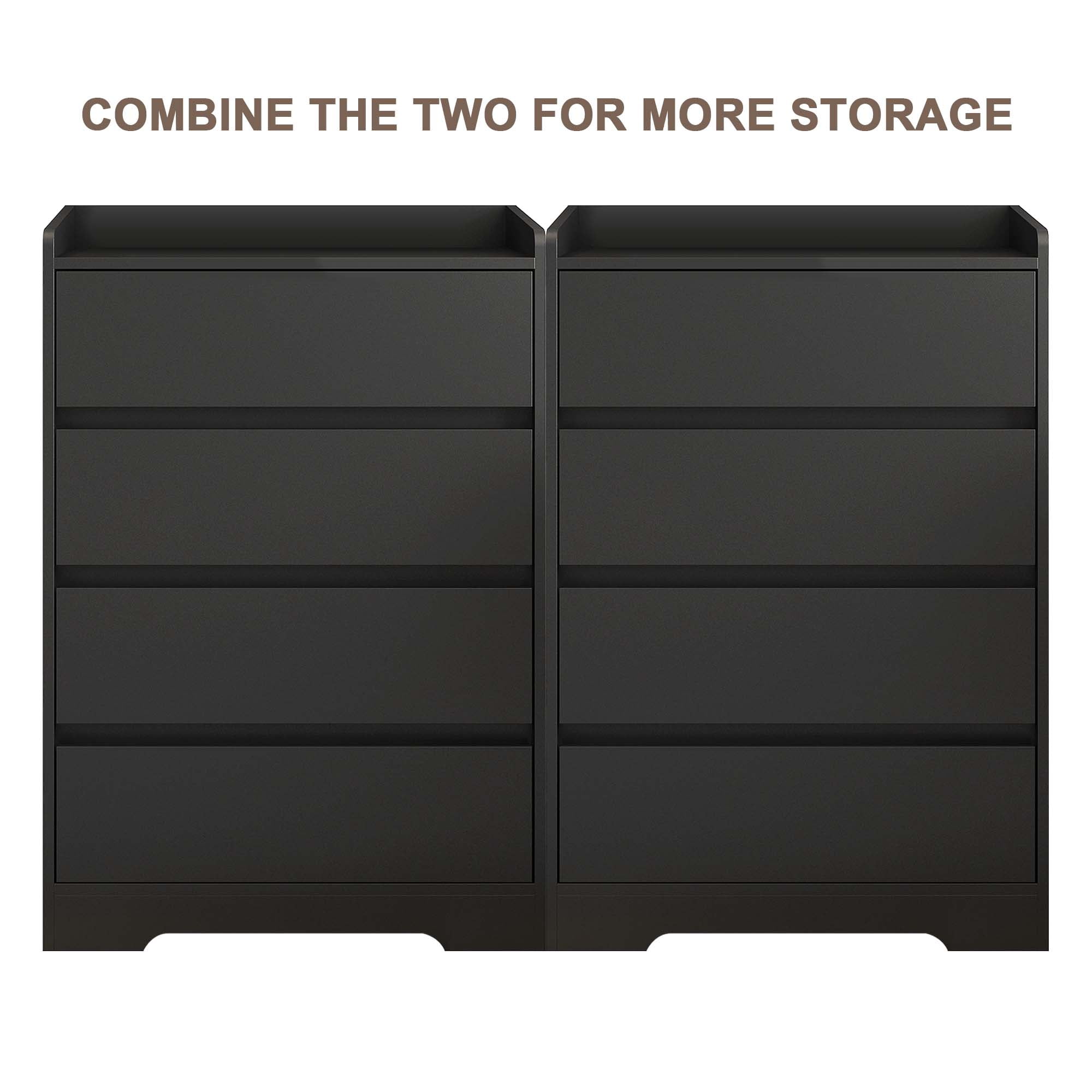 Aukfa Wood 4 Drawer Dresser,Chest of Drawer with Anti-fall Device, Black - Image 8