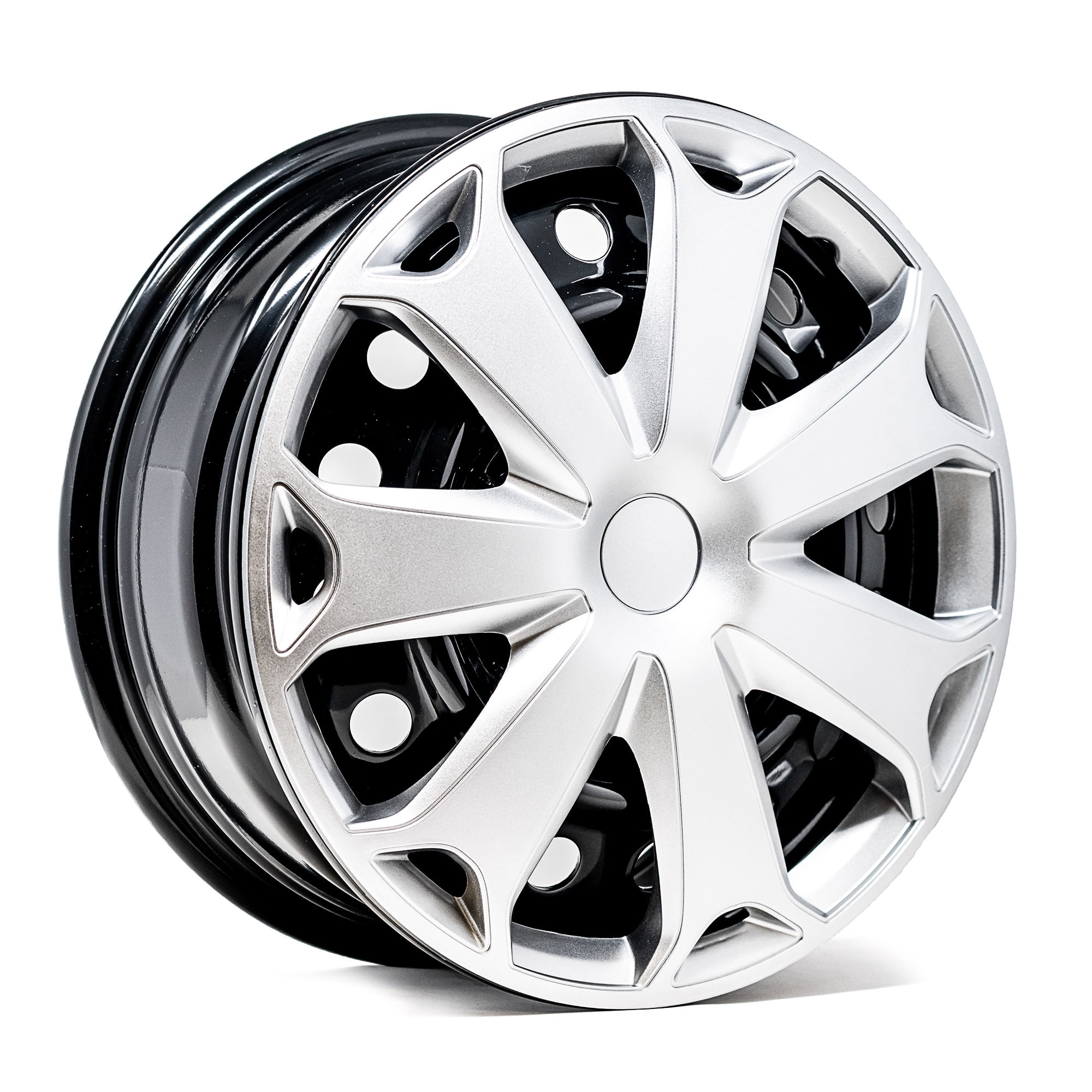 Alpena 16" Ivo Carbon, Silver, Set of 4, Model 58391, Fits Most Steel Wheels for Cars and SUV's - Image 5