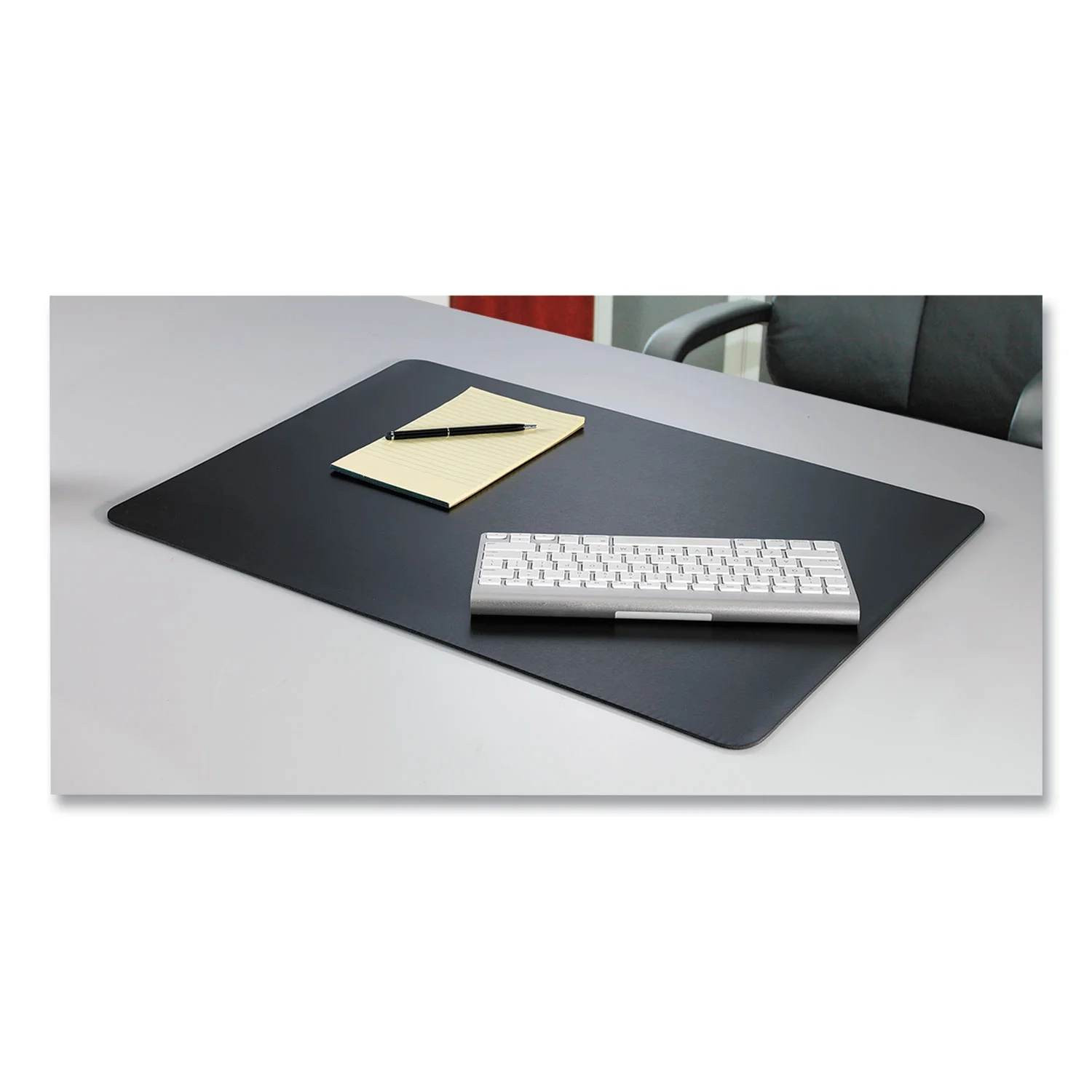 Artistic LT81-2MS Rhinolin II 36 in. x 24 in. Desk Pad with Antimicrobial Protection - Black - Image 3