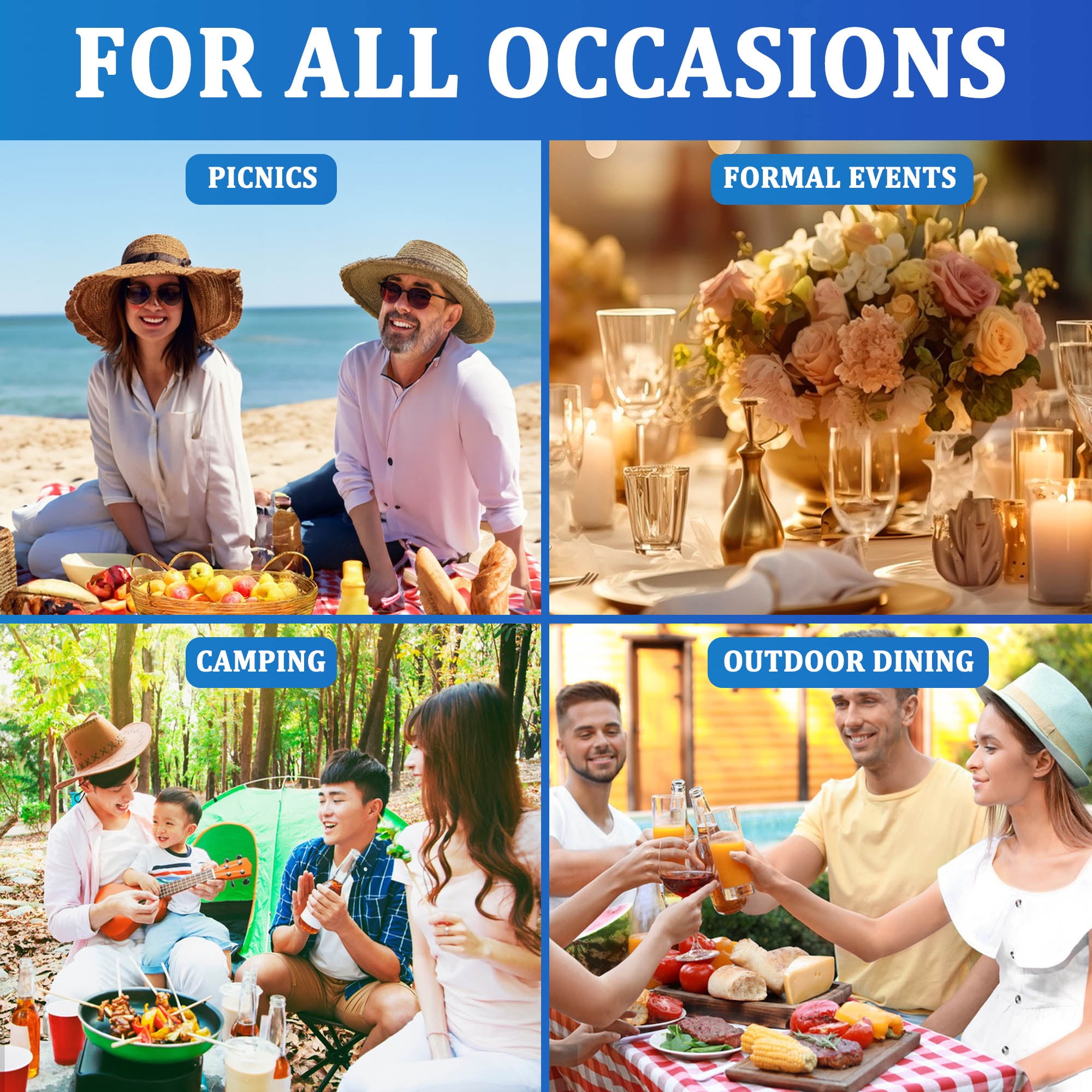 6FT Folding Table with Lock Mechanism, Portable and Adjustable for Camping, Dining, and Events – Indoor/Outdoor Utility Foldable Table with Collapsible Legs, Black - Image 5