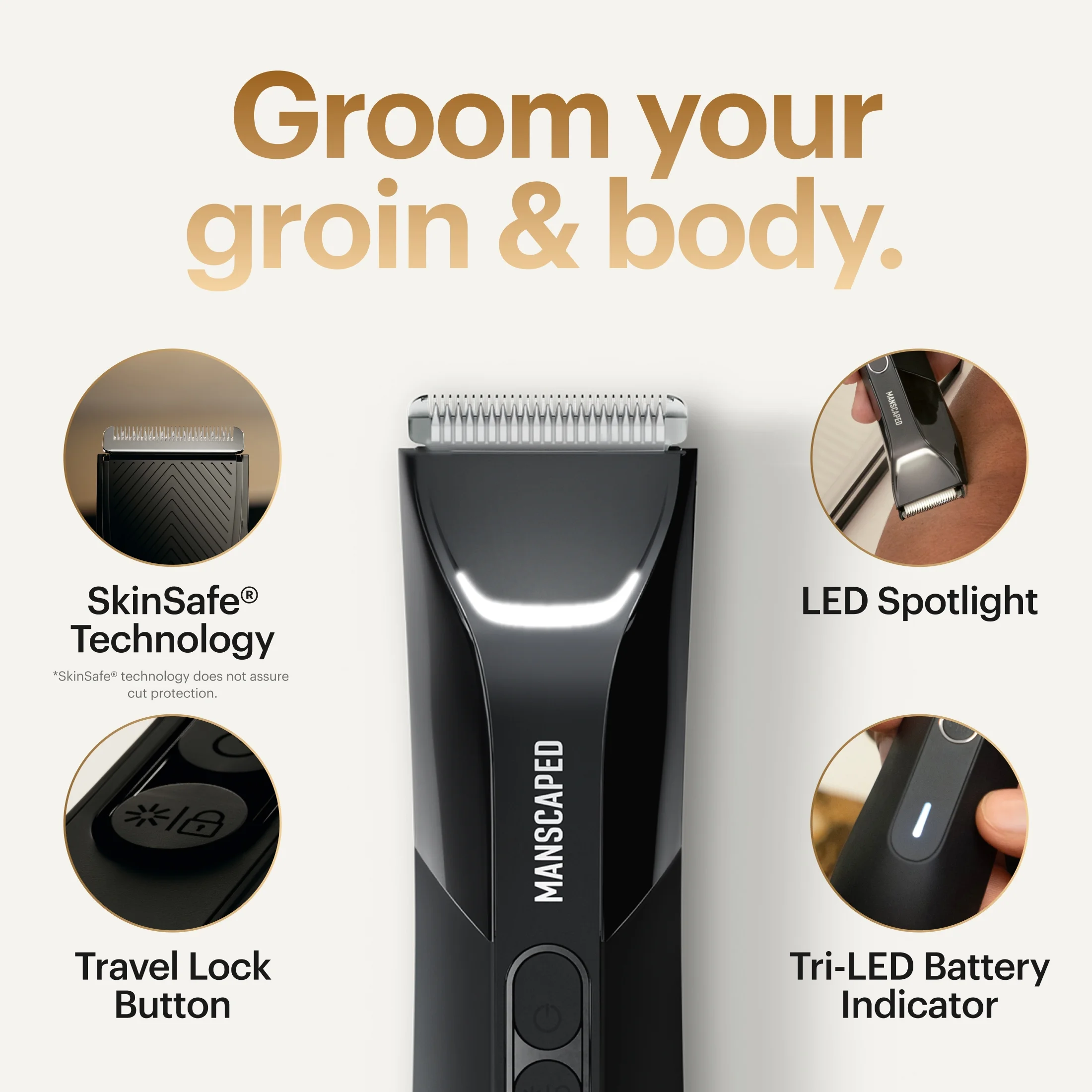 MANSCAPED® The Lawn Mower 4.0™ Pro Men's Groin & Body Hair Trimmer w/ Additional Skin Safe™ Blade - Image 11