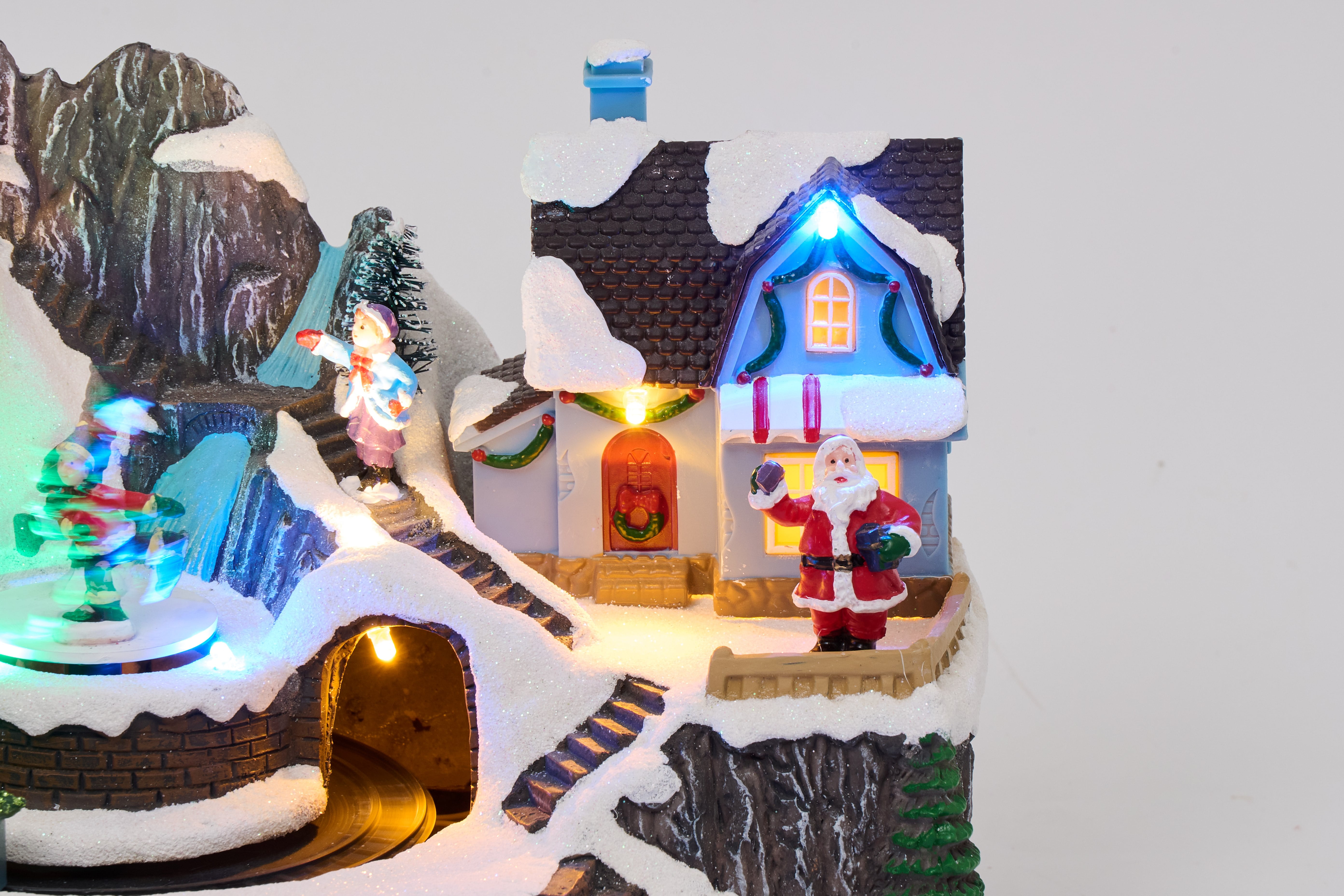 Valery Madelyn 6.6 “ Musical Christmas Village, Multi-color Lighted Dynamic Christmas Figurine House for Home Party Decor - Image 3