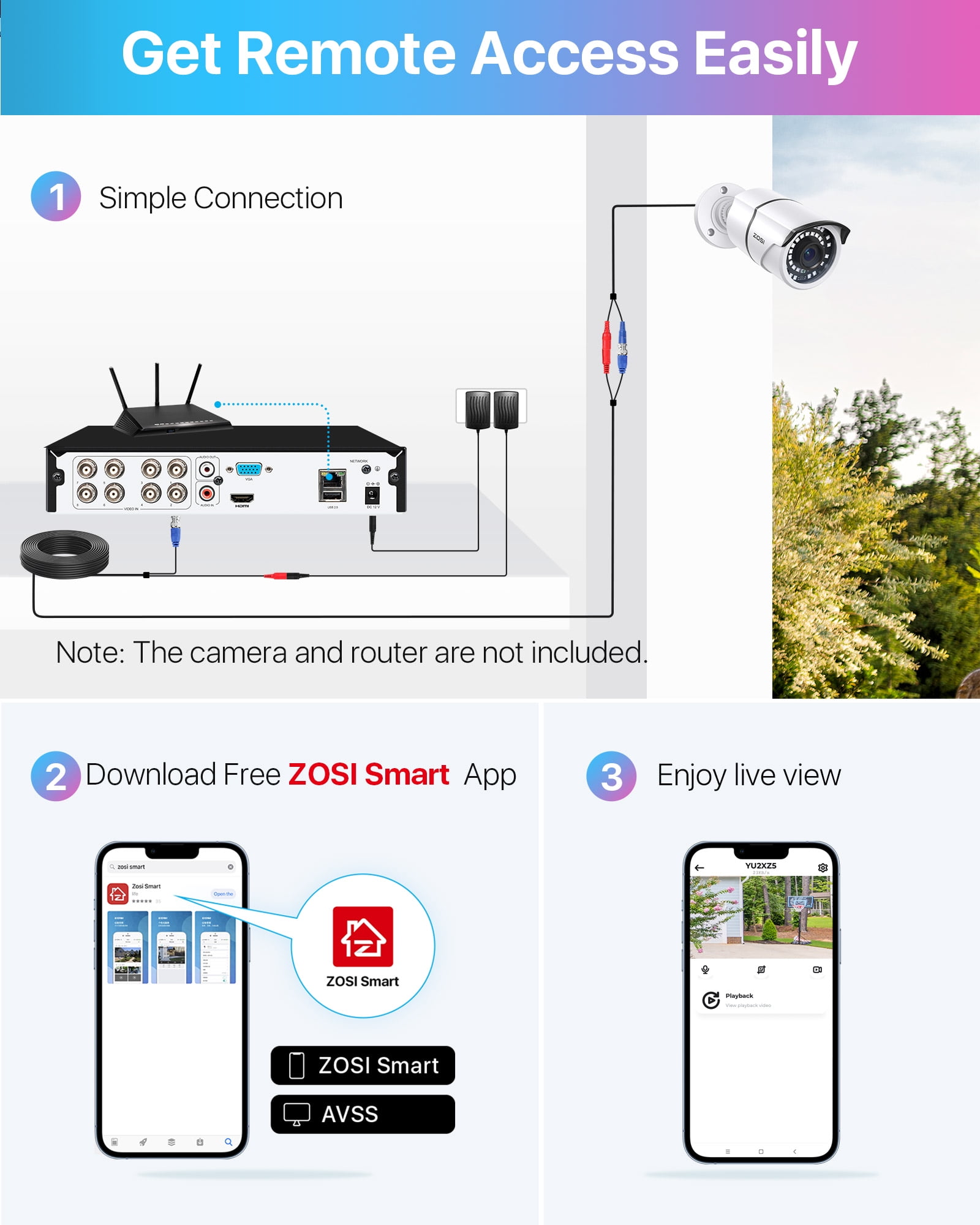 ZOSI 3K Lite H.265+ Home Security Camera System,5MP Lite 8 Channel Surveillance DVR and 4 x 1080p Weatherproof CCTV Dome Camera Outdoor Indoor with 80ft Night Vision, Motion Alerts, NO Hard Drive - Image 7