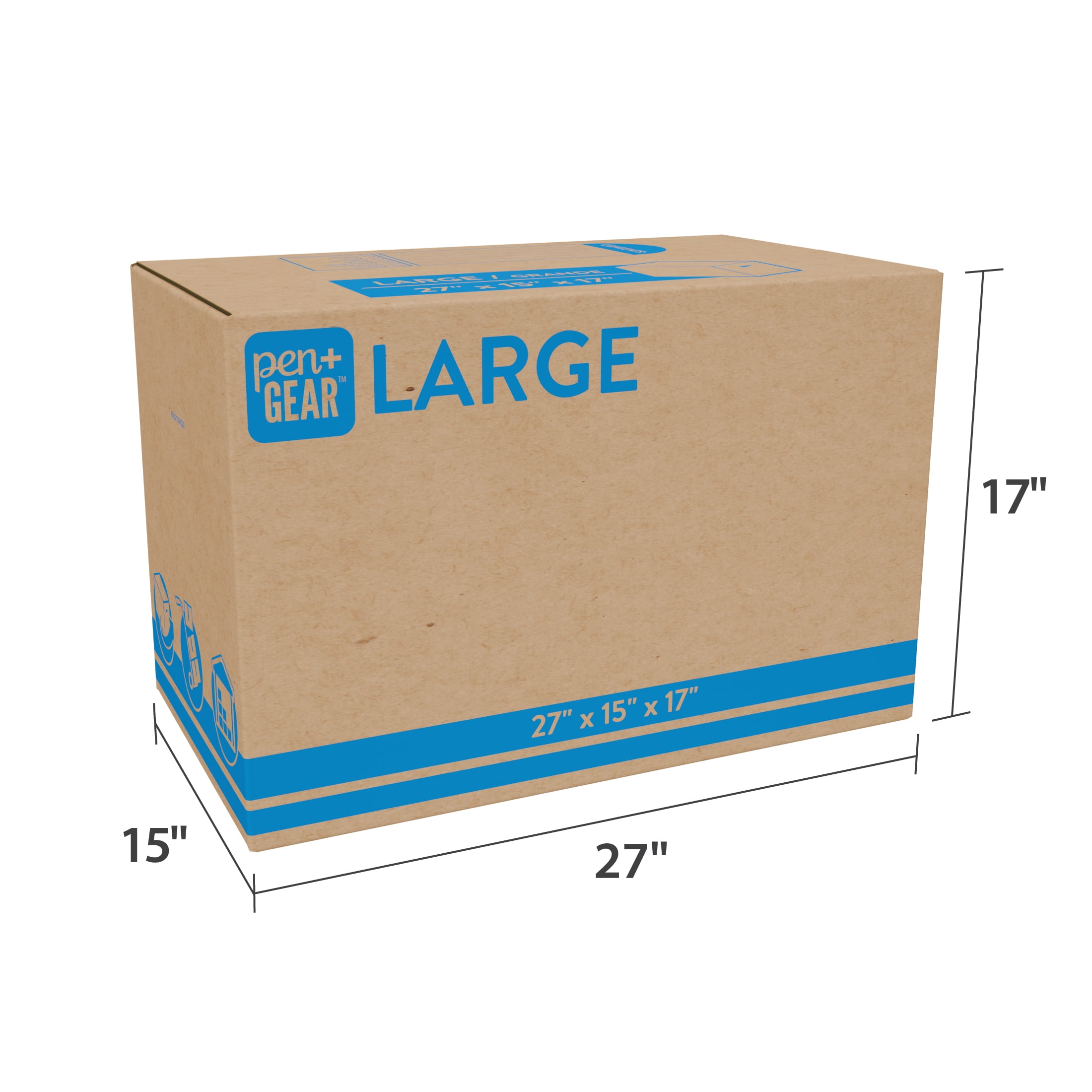 Pen+Gear Recycled Moving and Storage Boxes, Large, 27" x 15" x 17.5", Kraft, 25 Count - Image 4