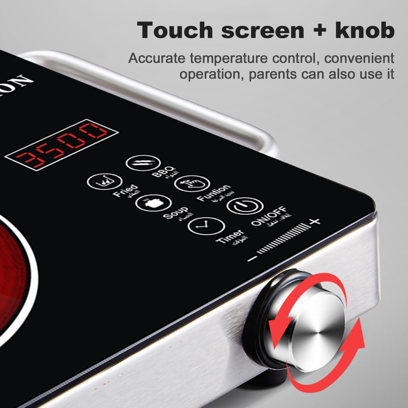 Wobythan 3500W Electric Hot Plate Ceramic Stove Infrared Induction Cooker Home Cooktop Cooking Furnace US 110V - Image 4